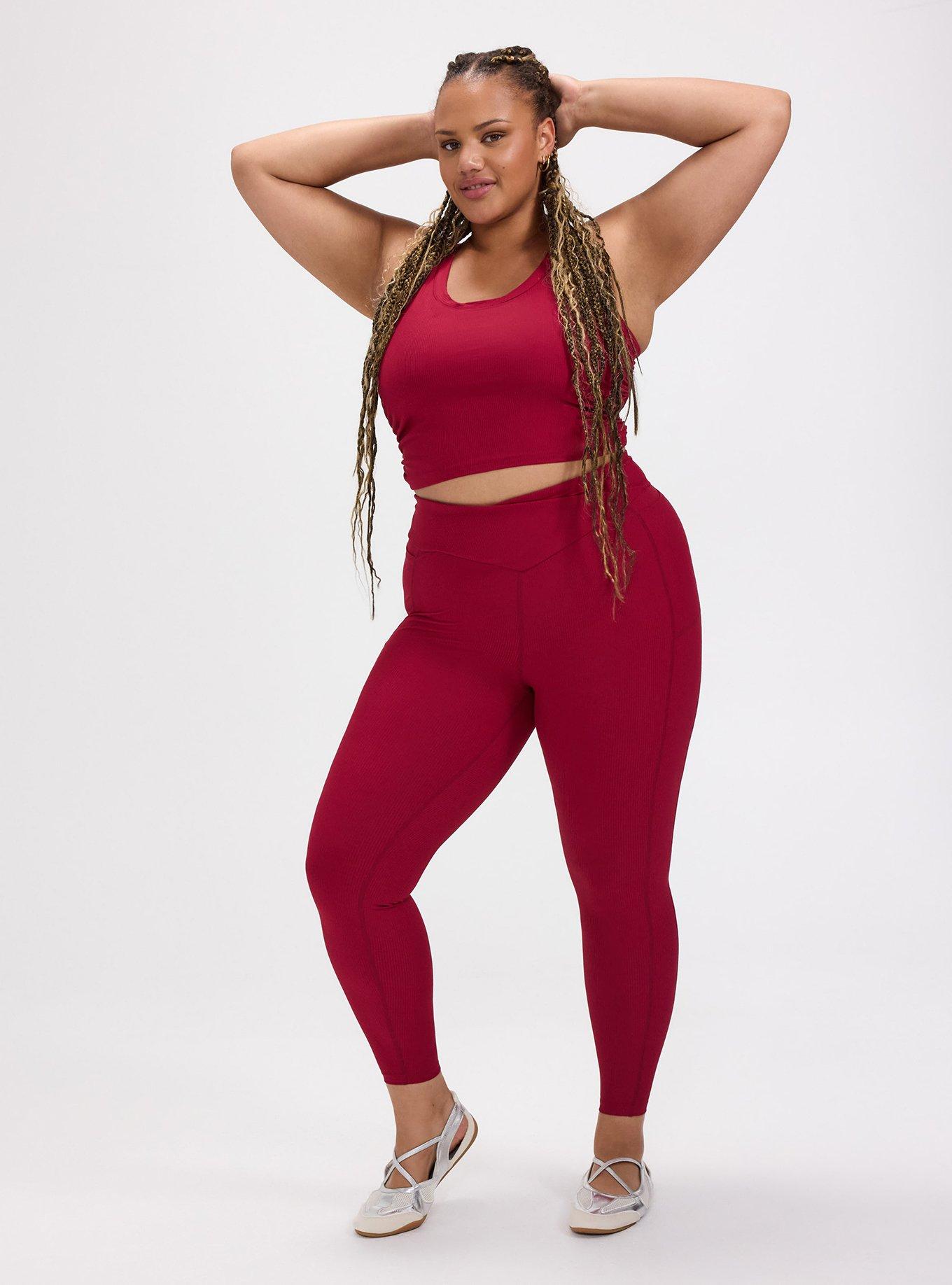 TRU Performance Rib V-Band Active Legging, RUMBA RED, alternate