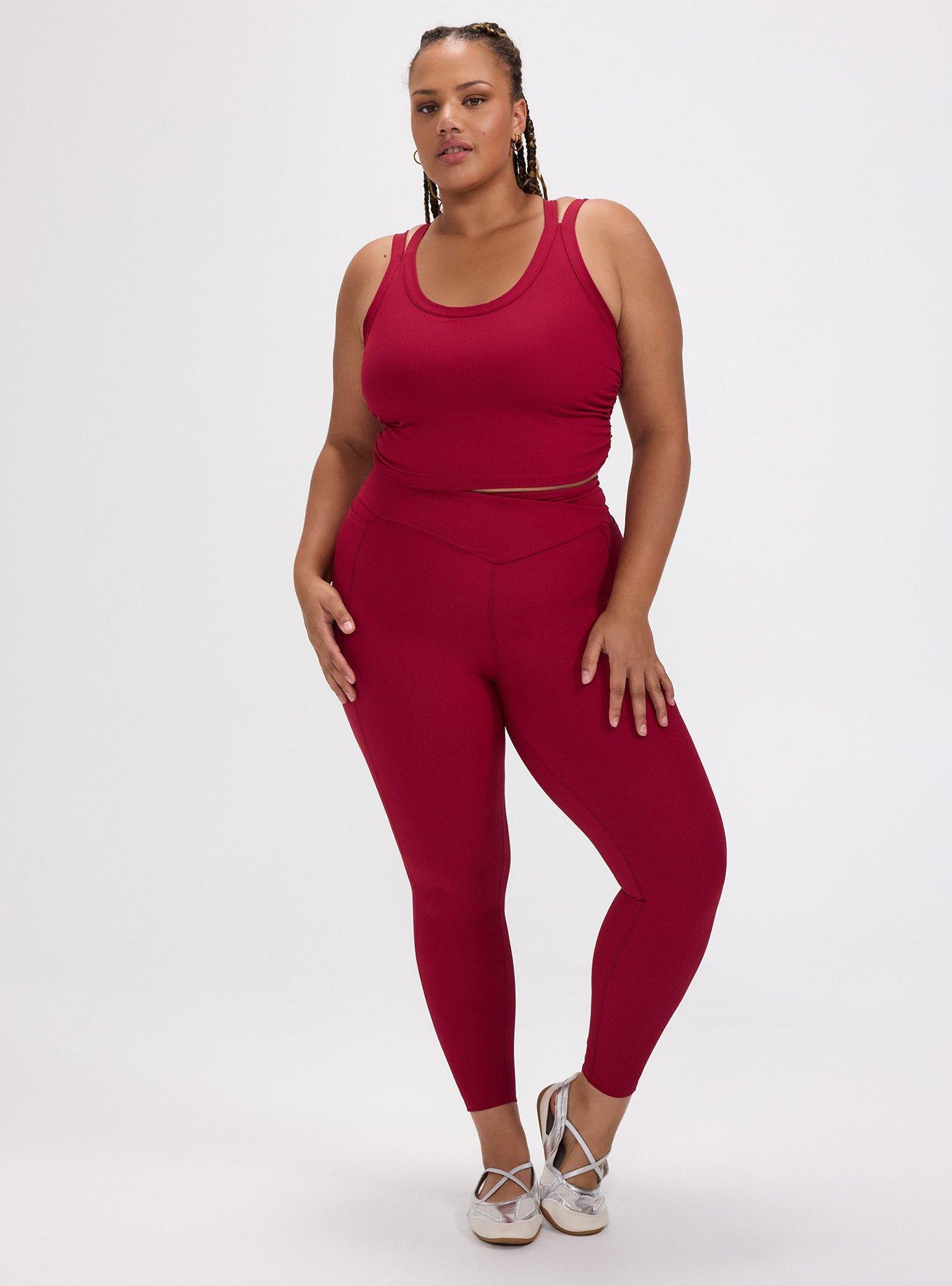 TRU Performance Rib V-Band Active Legging, RUMBA RED, hi-res