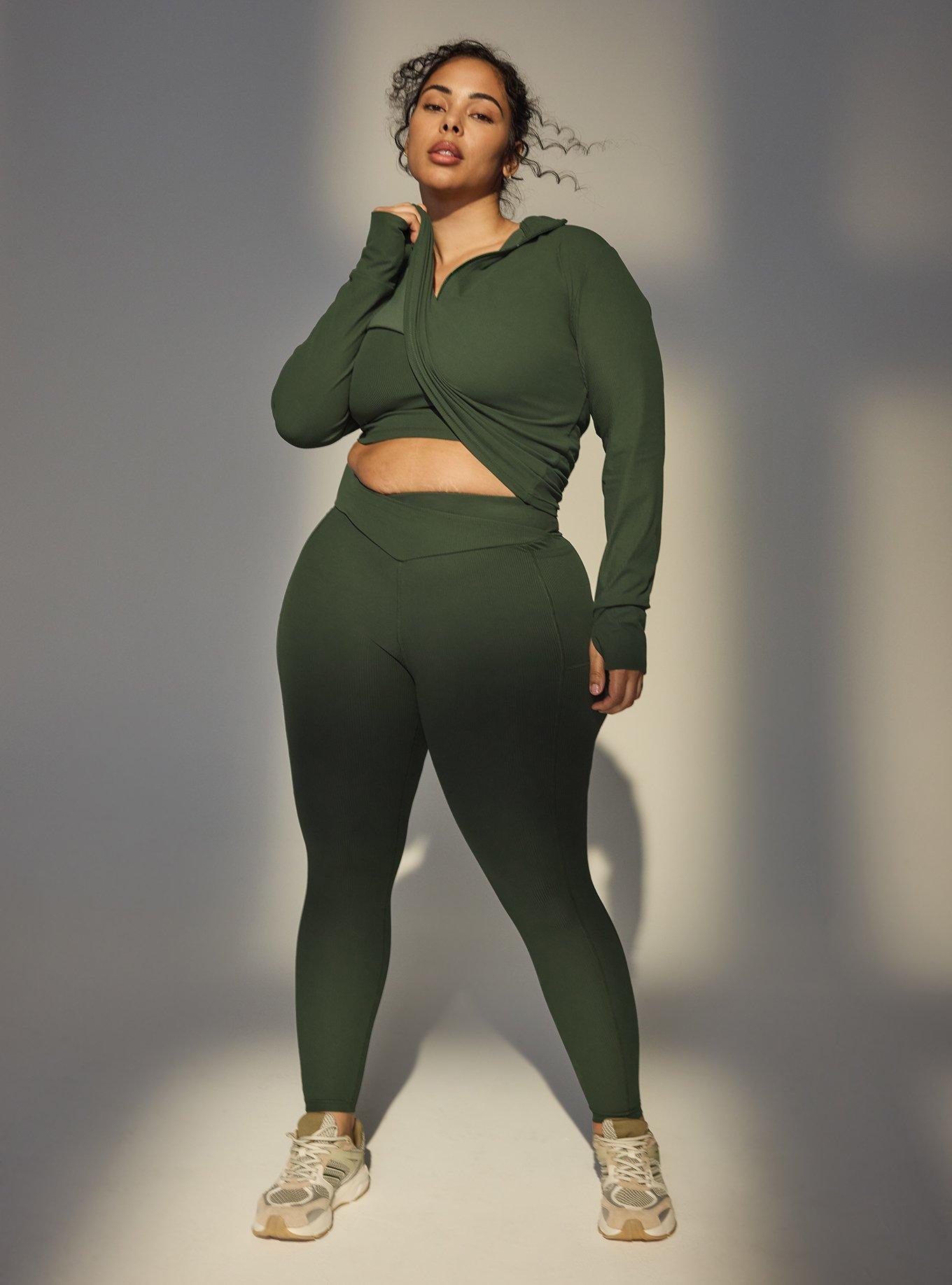 TRU Performance Rib V-Band Active Legging, FOREST NIGHT, hi-res