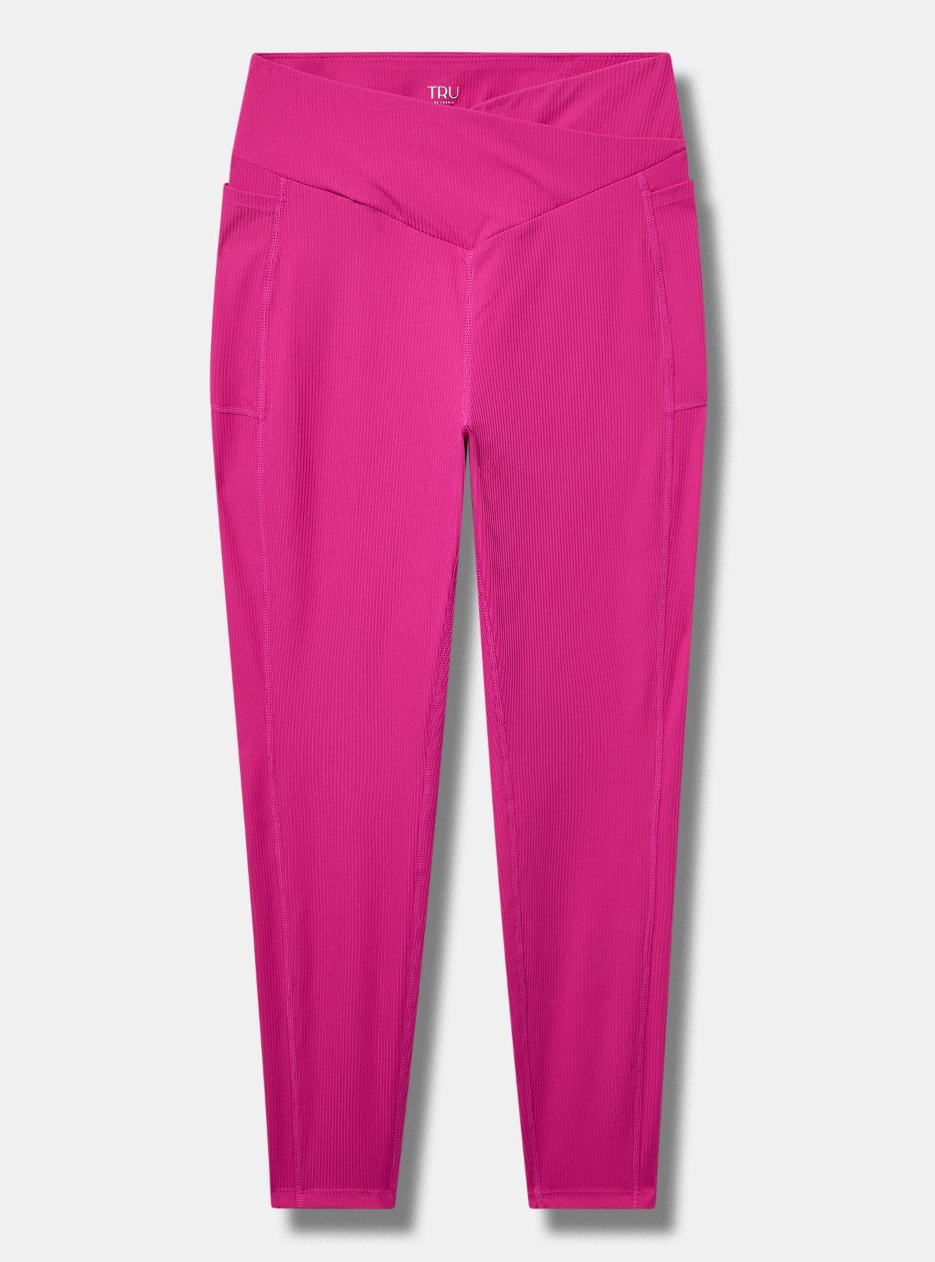 TRU Performance Rib V-Band Active Legging, FUCHSIA RED, flat