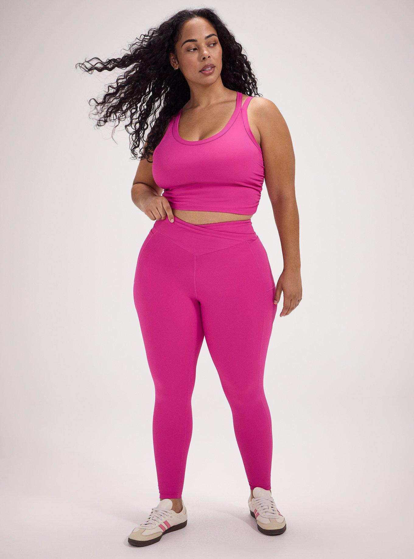 TRU Performance Rib V-Band Active Legging, FUCHSIA RED, hi-res