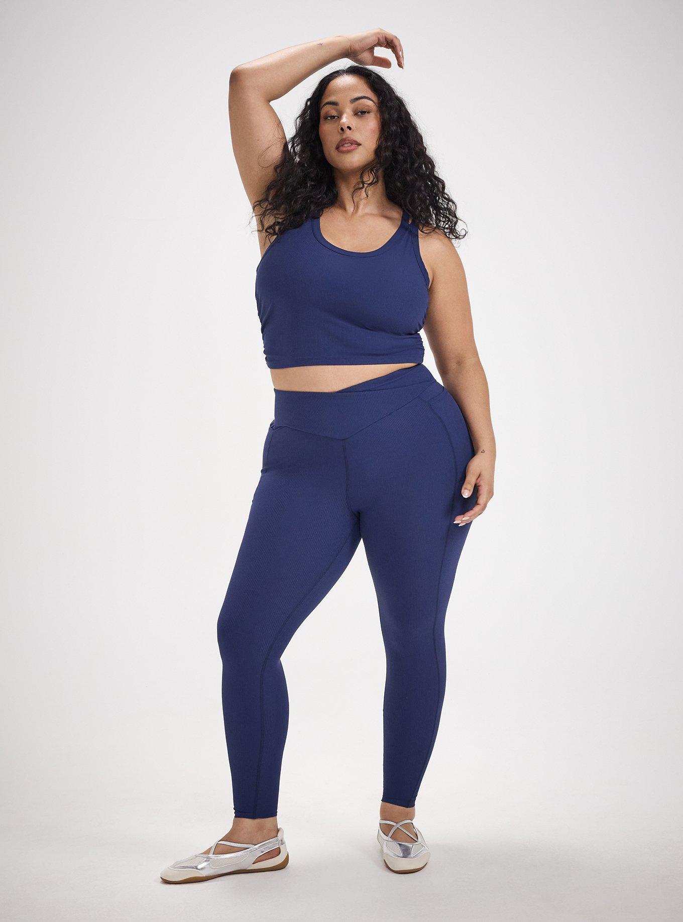 TRU Performance Rib V-Band Active Legging, MEDIEVAL BLUE, alternate