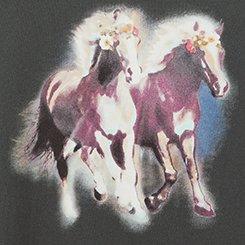 Plus Size Studded Dolman Tee, WILD HORSES VINTAGE BLACK, swatch