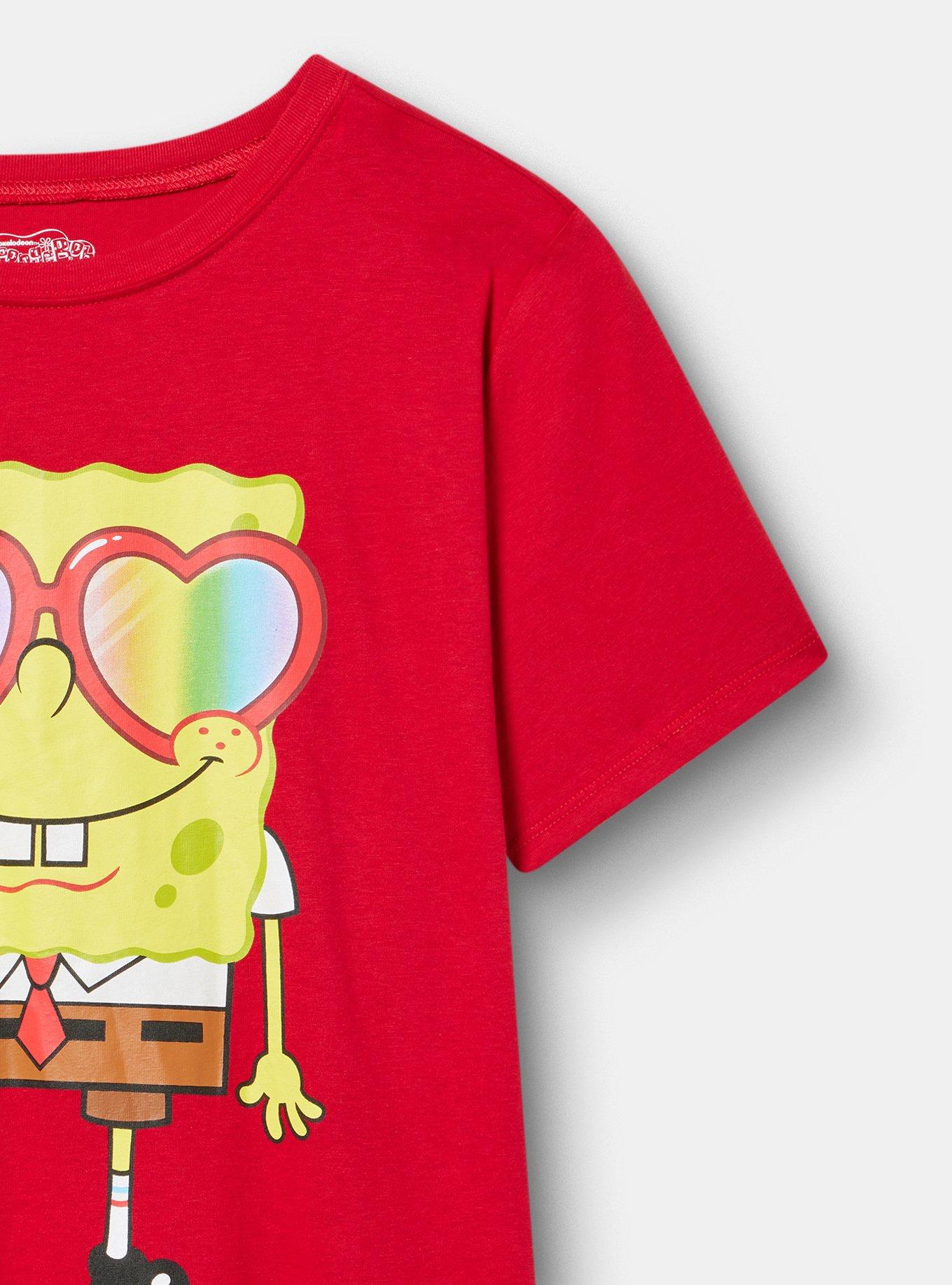 SpongeBob SquarePants Classic Cotton Crew Tee, RAINBOW SPONGEBOB JESTER RED, alternate