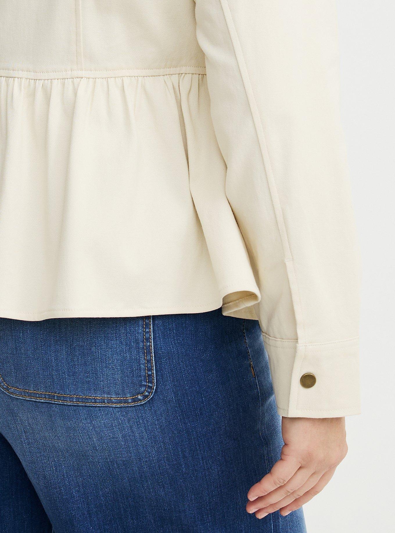 Peplum Twill Jacket, BIRCH, alternate