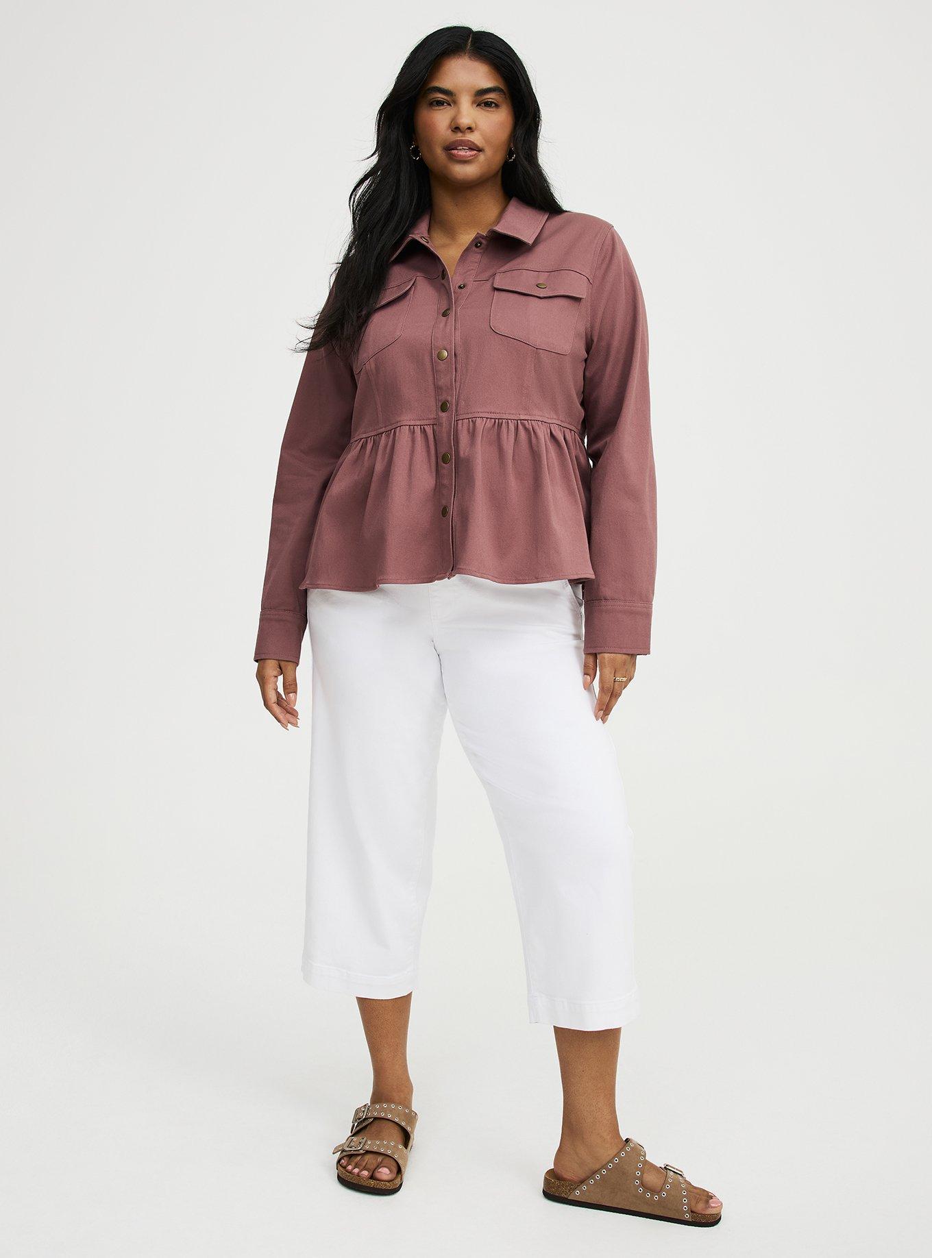 Peplum Twill Jacket, ROSE TAUPE, alternate