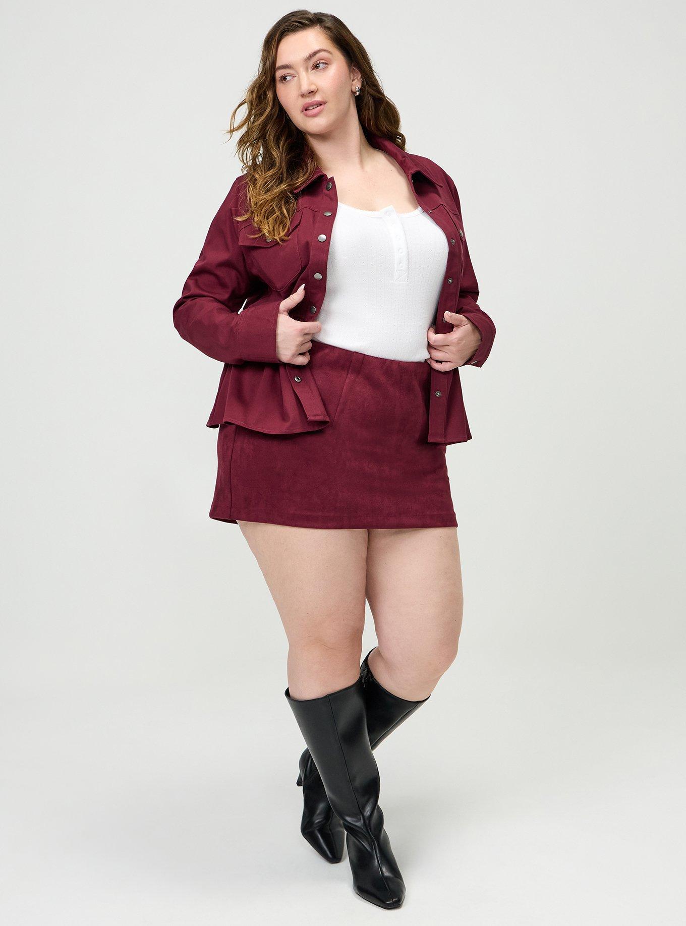 Peplum Twill Jacket, MAROON BANNER, alternate