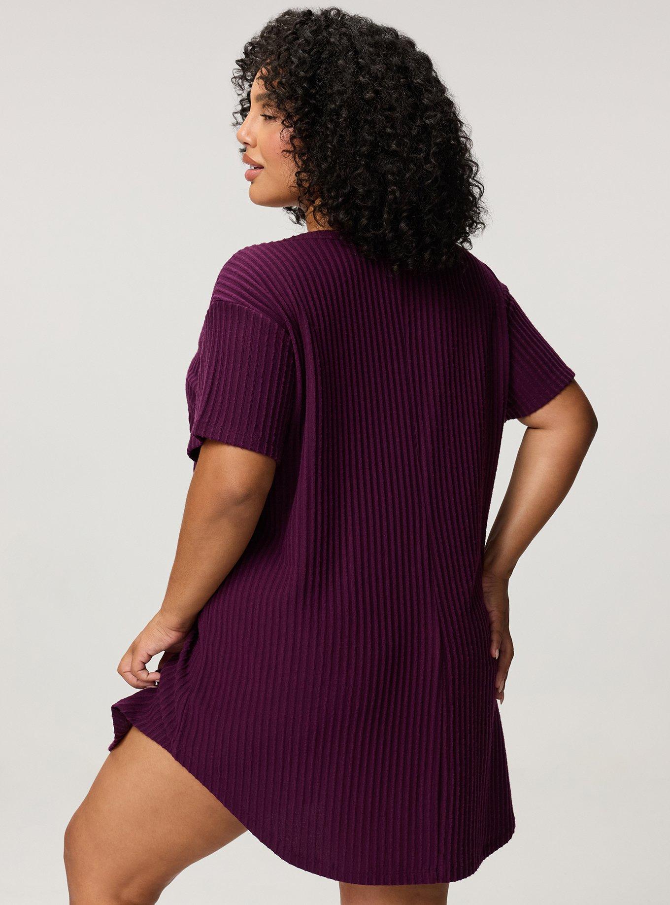 Plus Size Super Soft Plush Rib Lounge Tunic, WINTER BLOOM, alternate