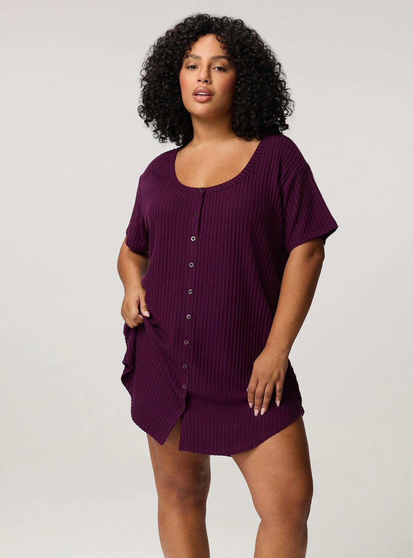 Plus Size Super Soft Plush Rib Lounge Tunic, WINTER BLOOM, alternate