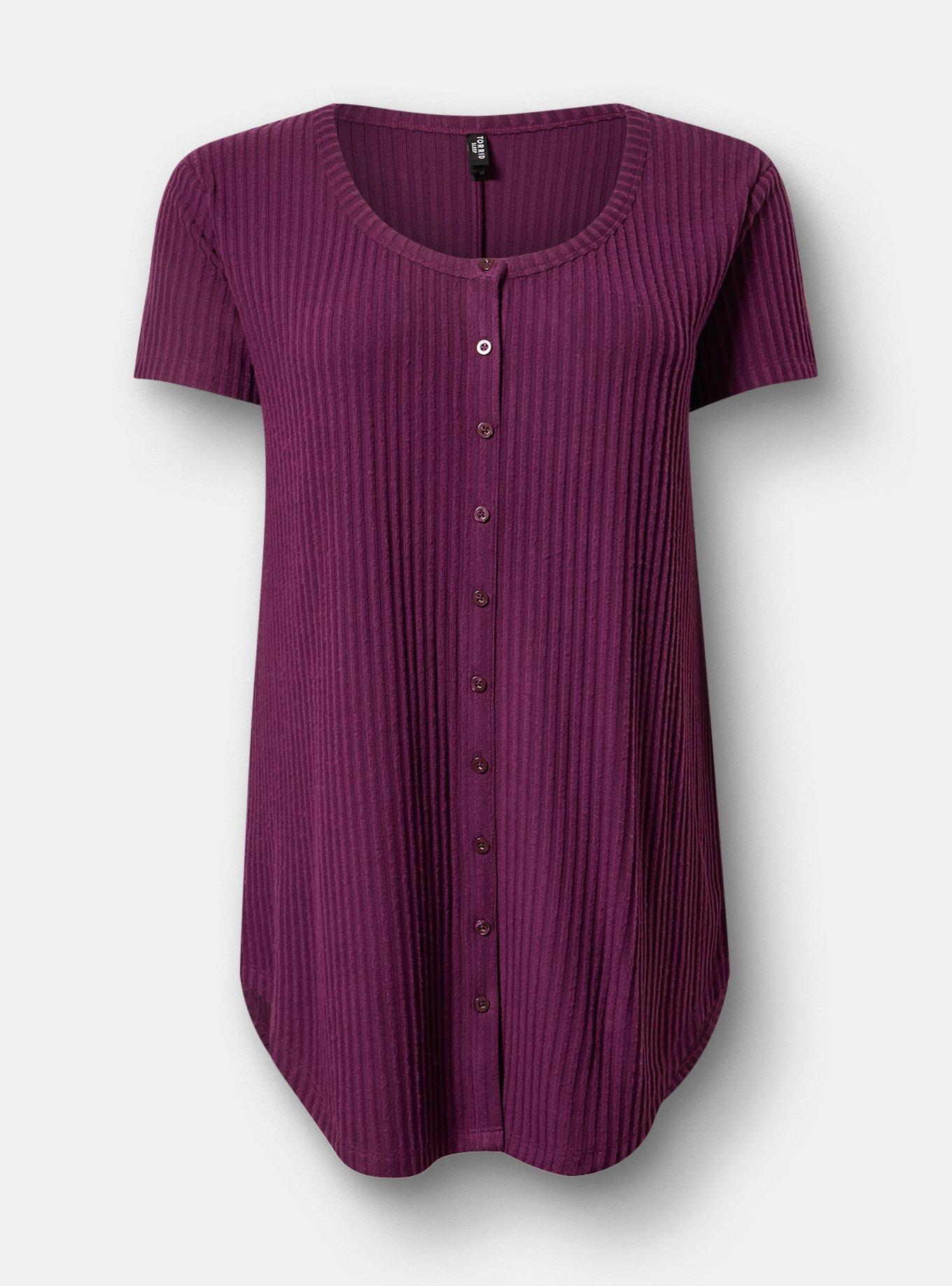 Plus Size Super Soft Plush Rib Lounge Tunic, WINTER BLOOM, flat