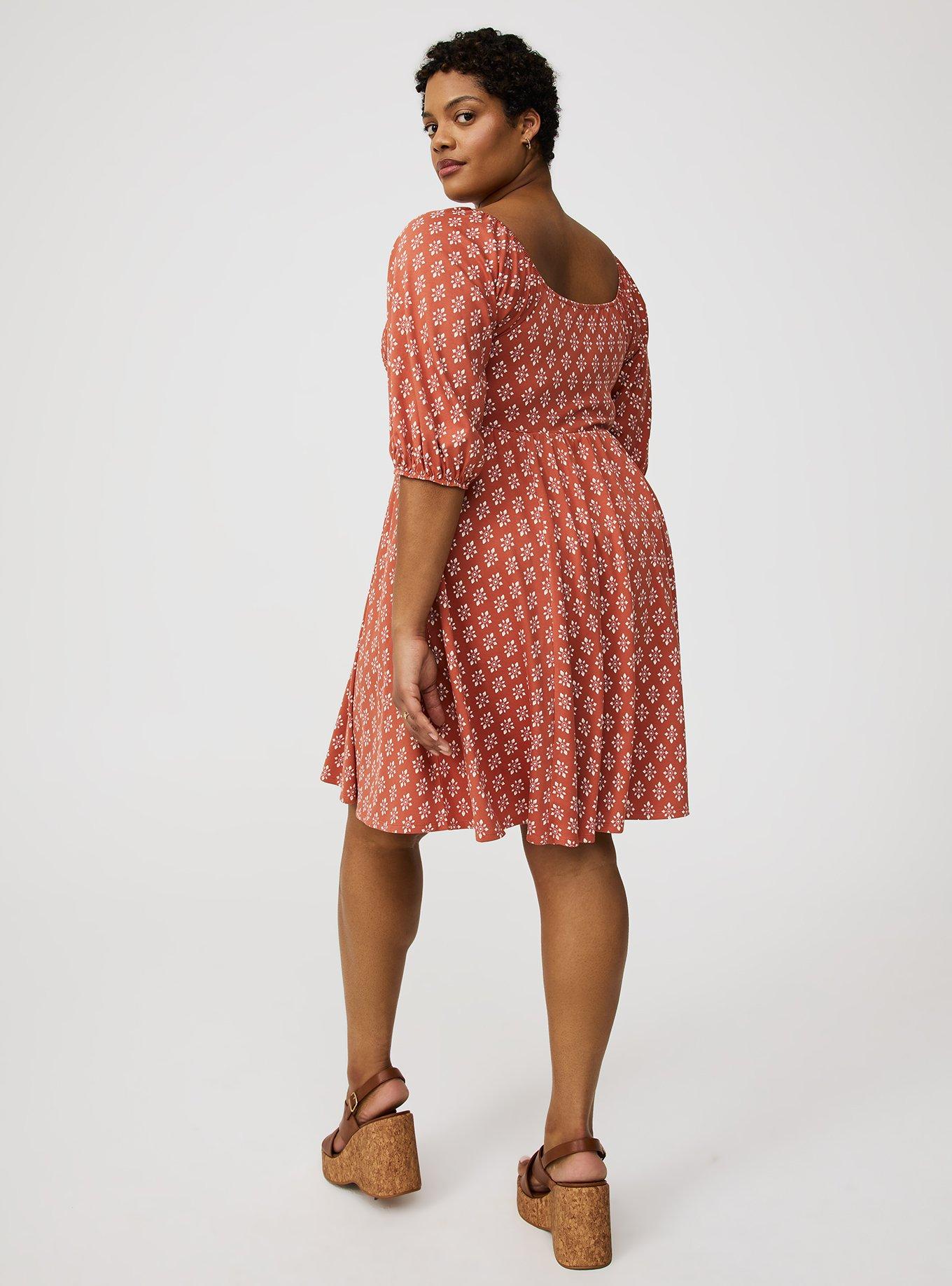 Mini Peasant-Sleeve Dress