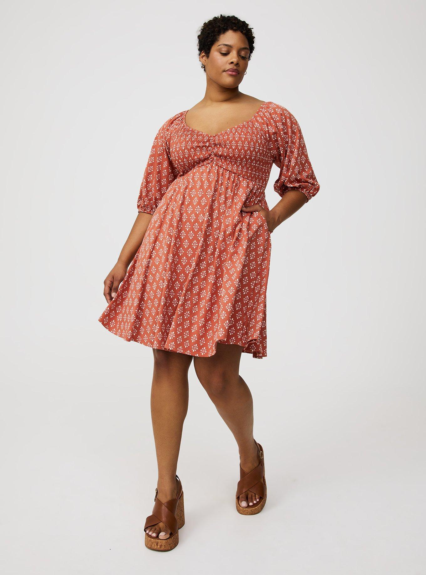Mini Peasant-Sleeve Dress
