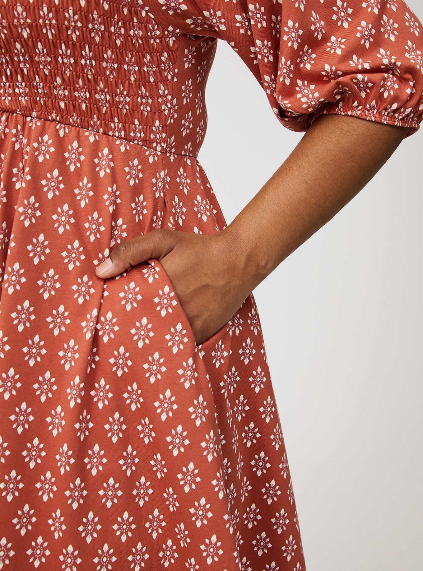 Mini Peasant-Sleeve Dress