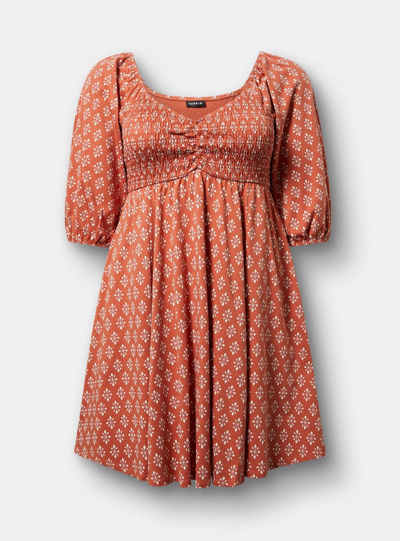 Mini Peasant-Sleeve Dress
