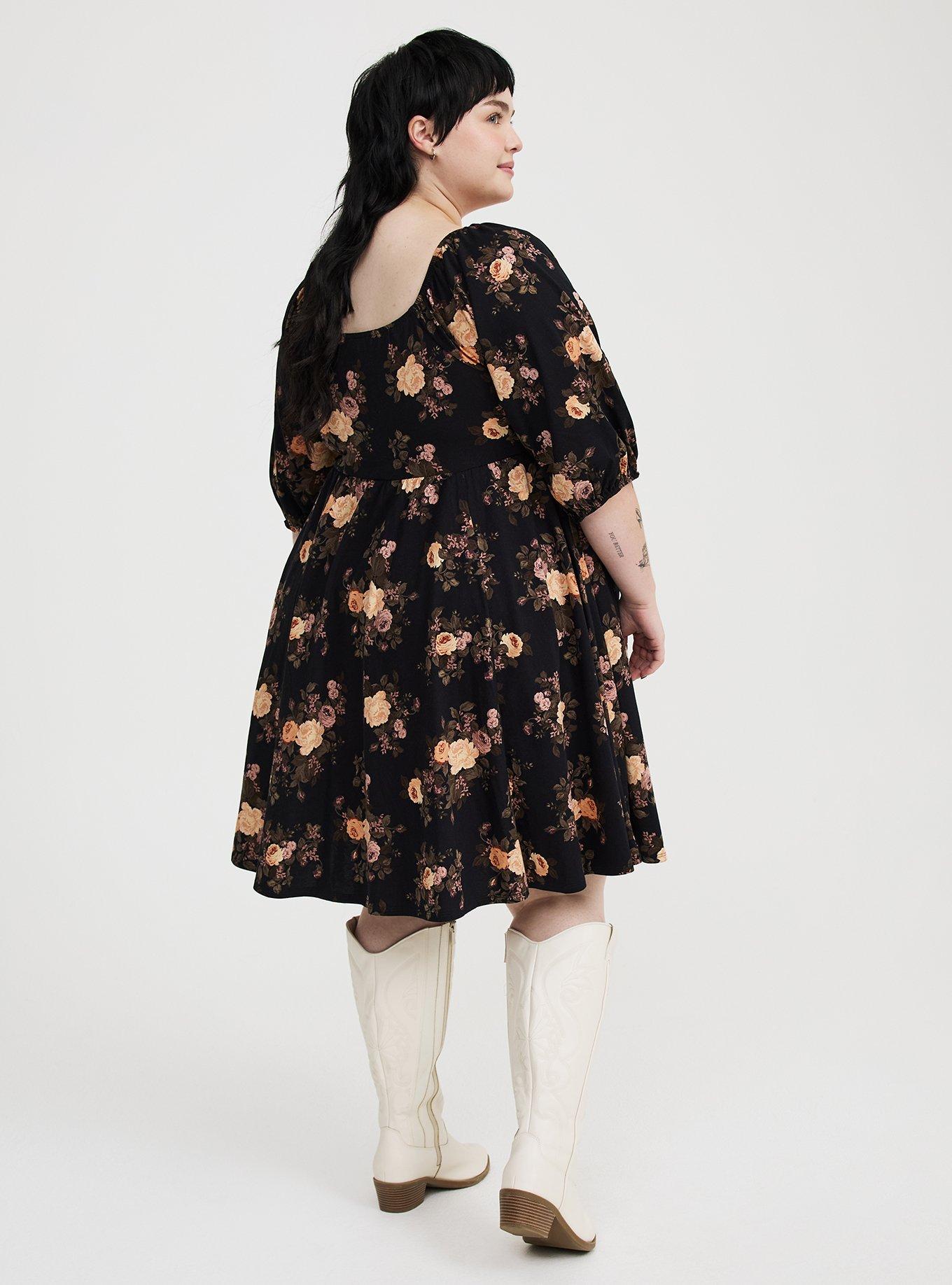 Mini Peasant-Sleeve Dress