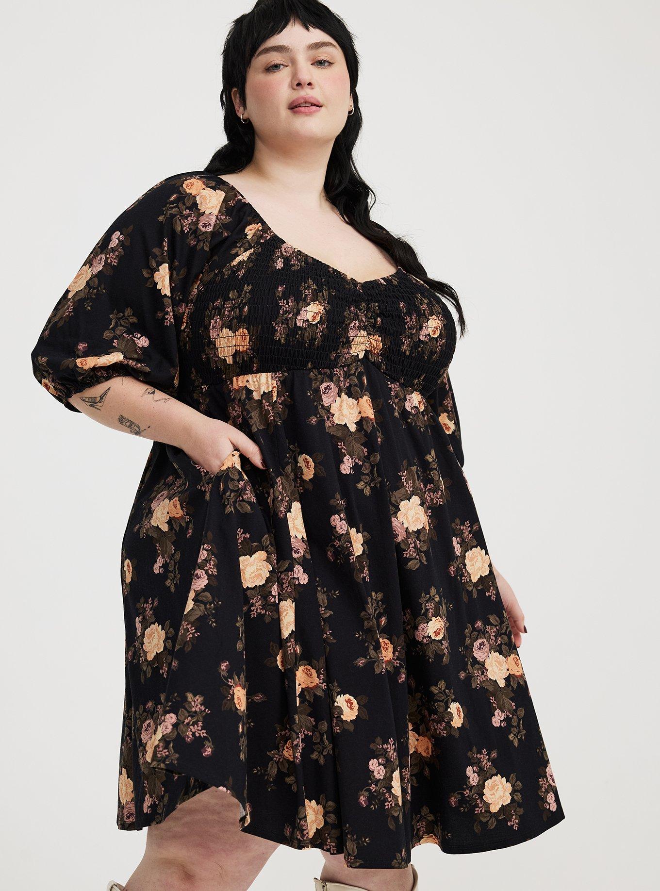 Mini Peasant-Sleeve Dress