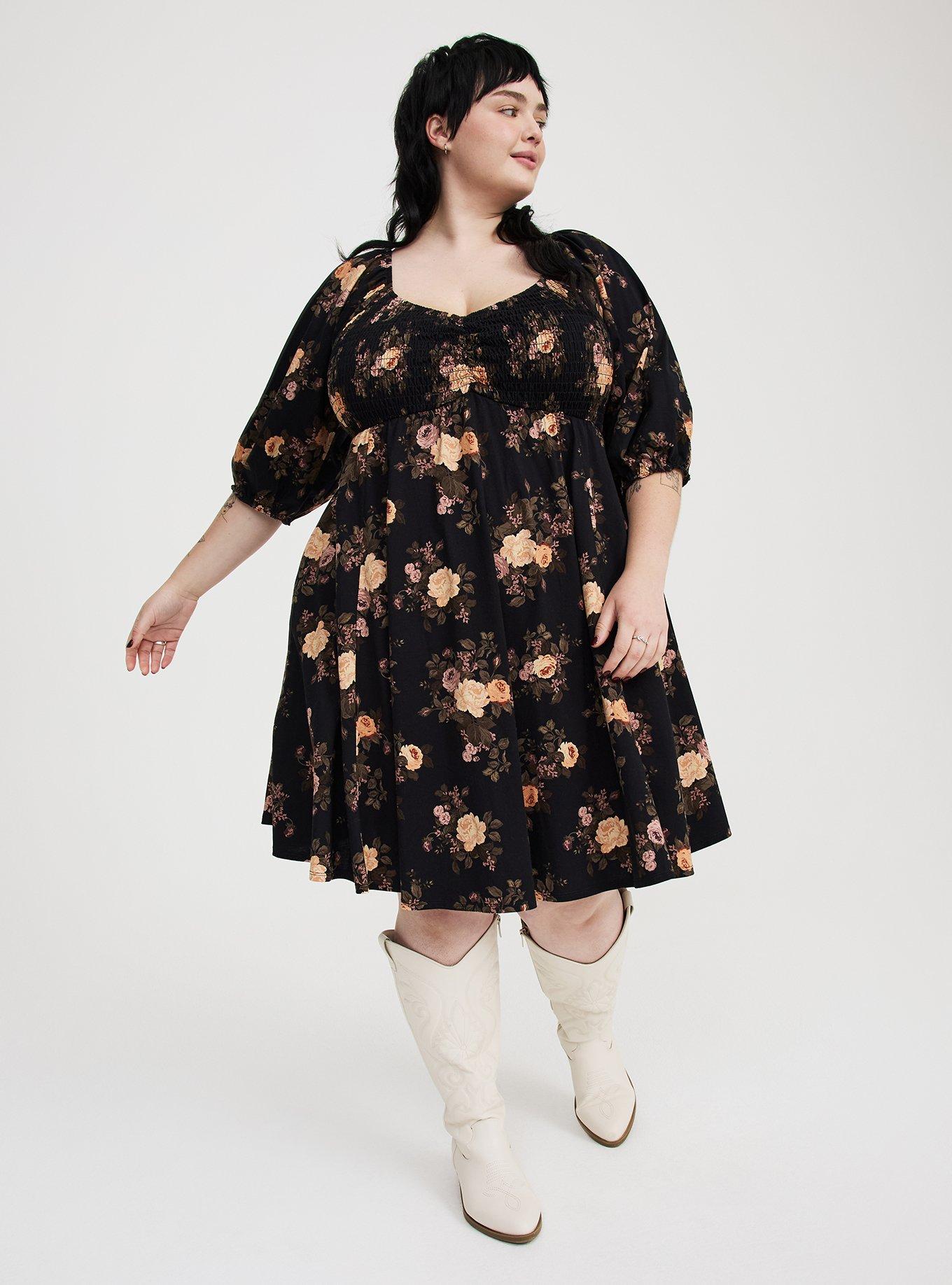 Mini Peasant-Sleeve Dress