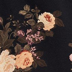 Mini Peasant-Sleeve Dress, SUMMER BOUQUET FLORAL DEEP BLACK, swatch