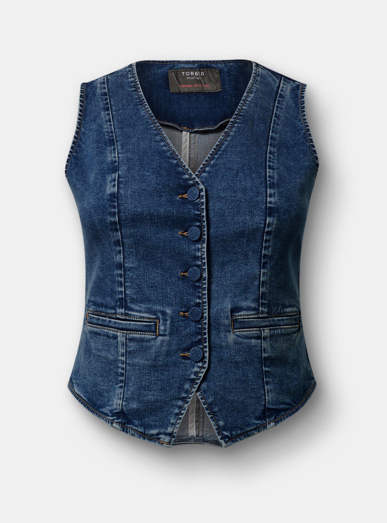 Denim Tailored Vest, CAZIMI, hi-res