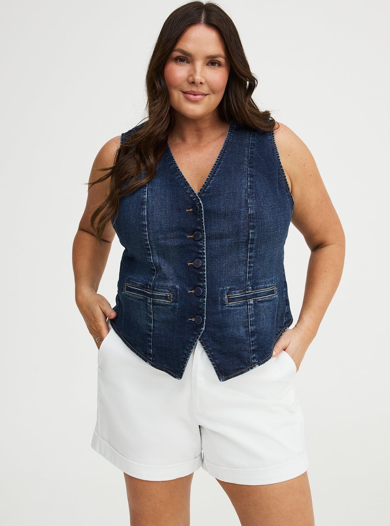 Denim Tailored Vest, CAZIMI, hi-res