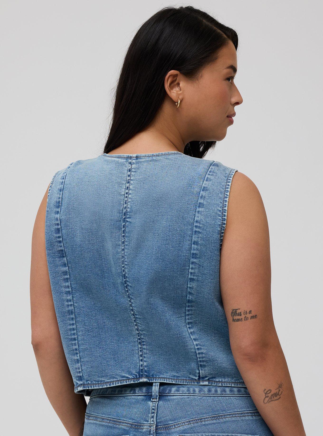 Plus Size - Denim Tailored Vest - Torrid