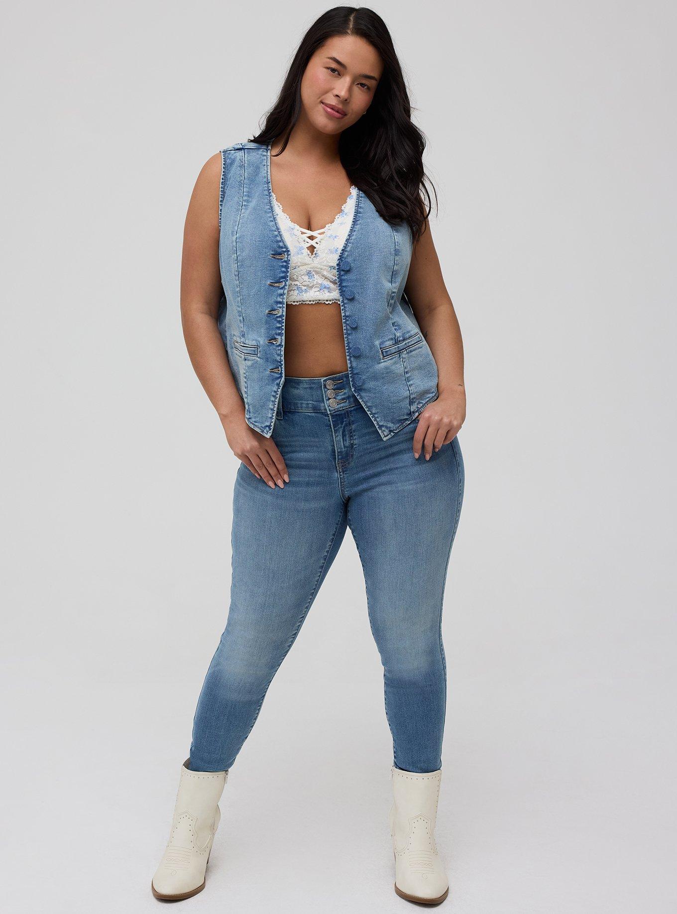 Plus Size - Denim Tailored Vest - Torrid