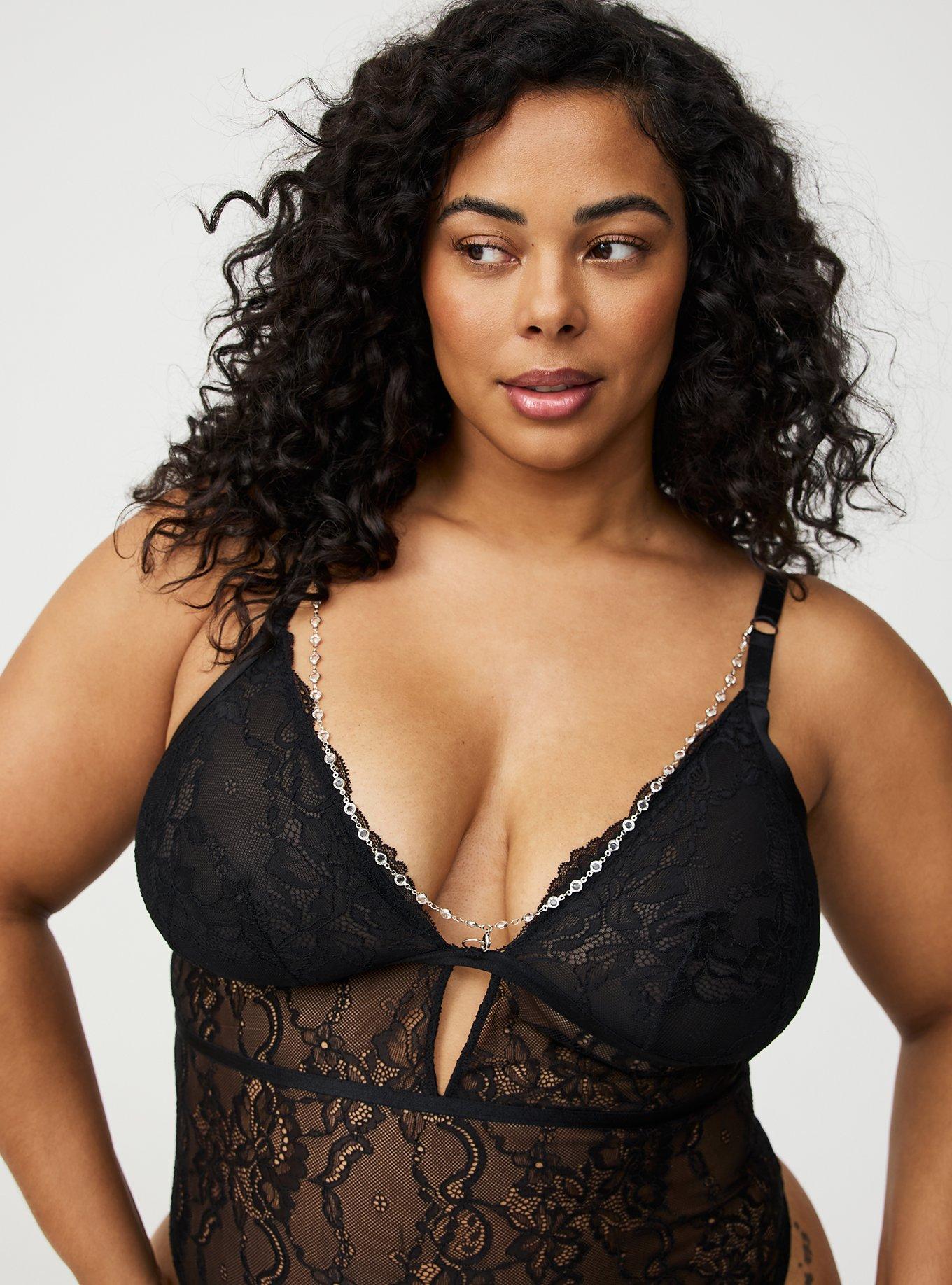 Jewelry Strappy Lace Bodysuit