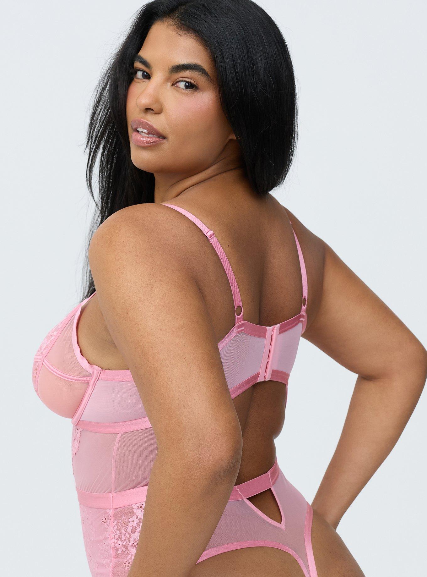 Demure Lace Thong Bodysuit