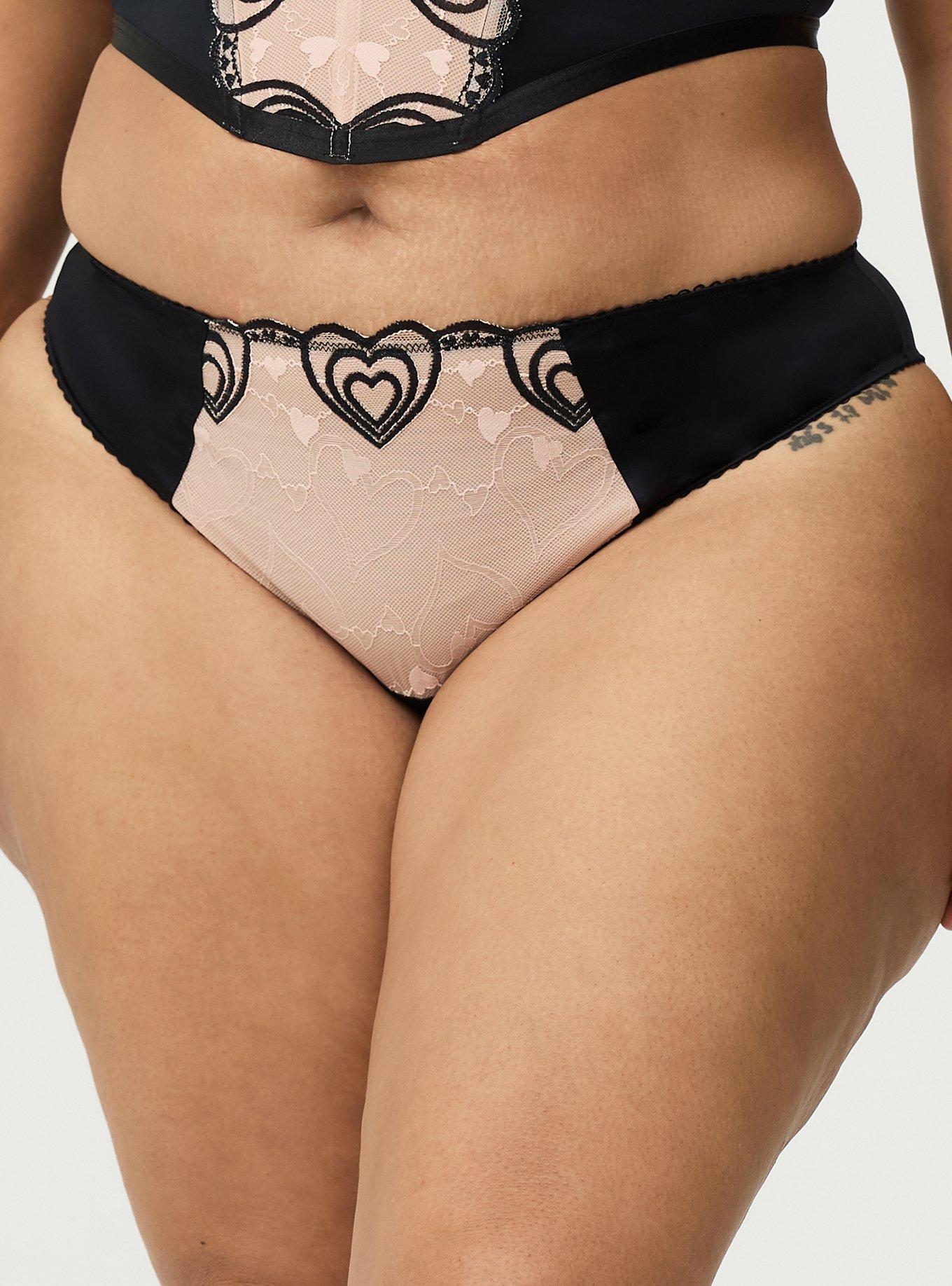 Coquette Heart Lace Tanga, RICH BLACK, alternate