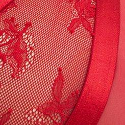 Mob Wife Strappy Underwire Lace Chemise, JESTER RED, swatch