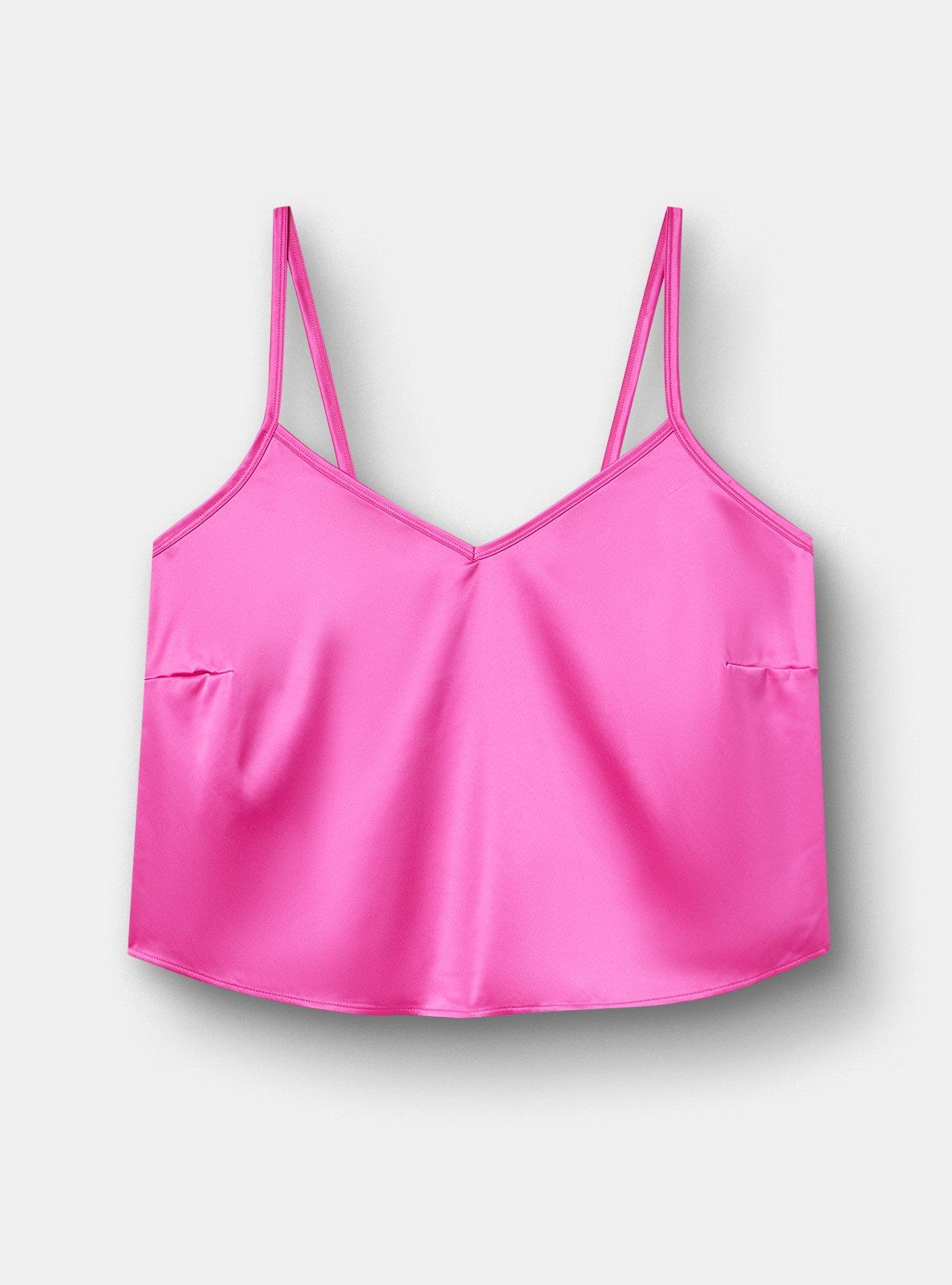 Lace & Satin Lingerie Cami, FUCHSIA FEDORA, hi-res