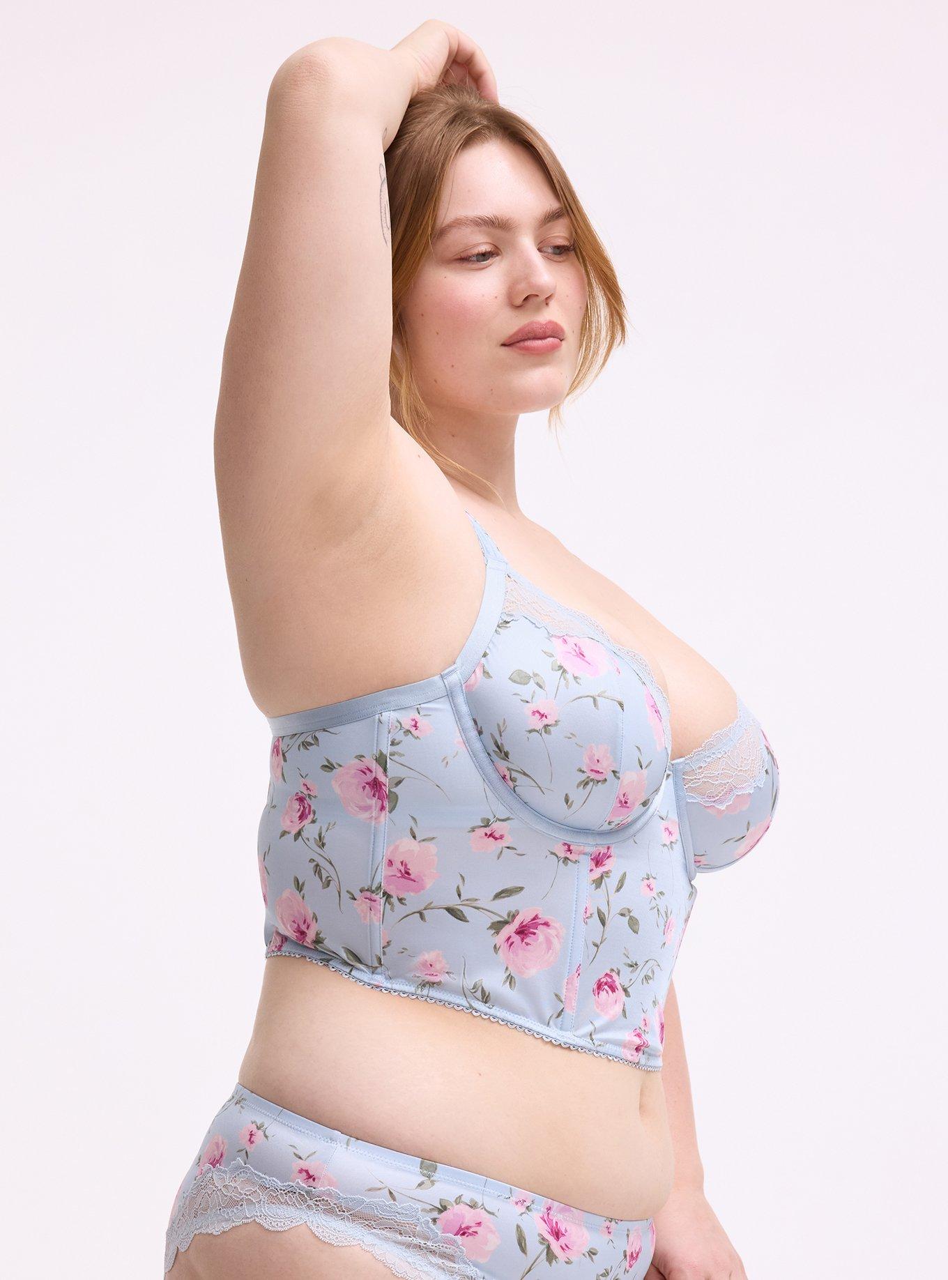 Printed Satin Bustier, ANTOINETTE FLORAL SKYWAY, alternate