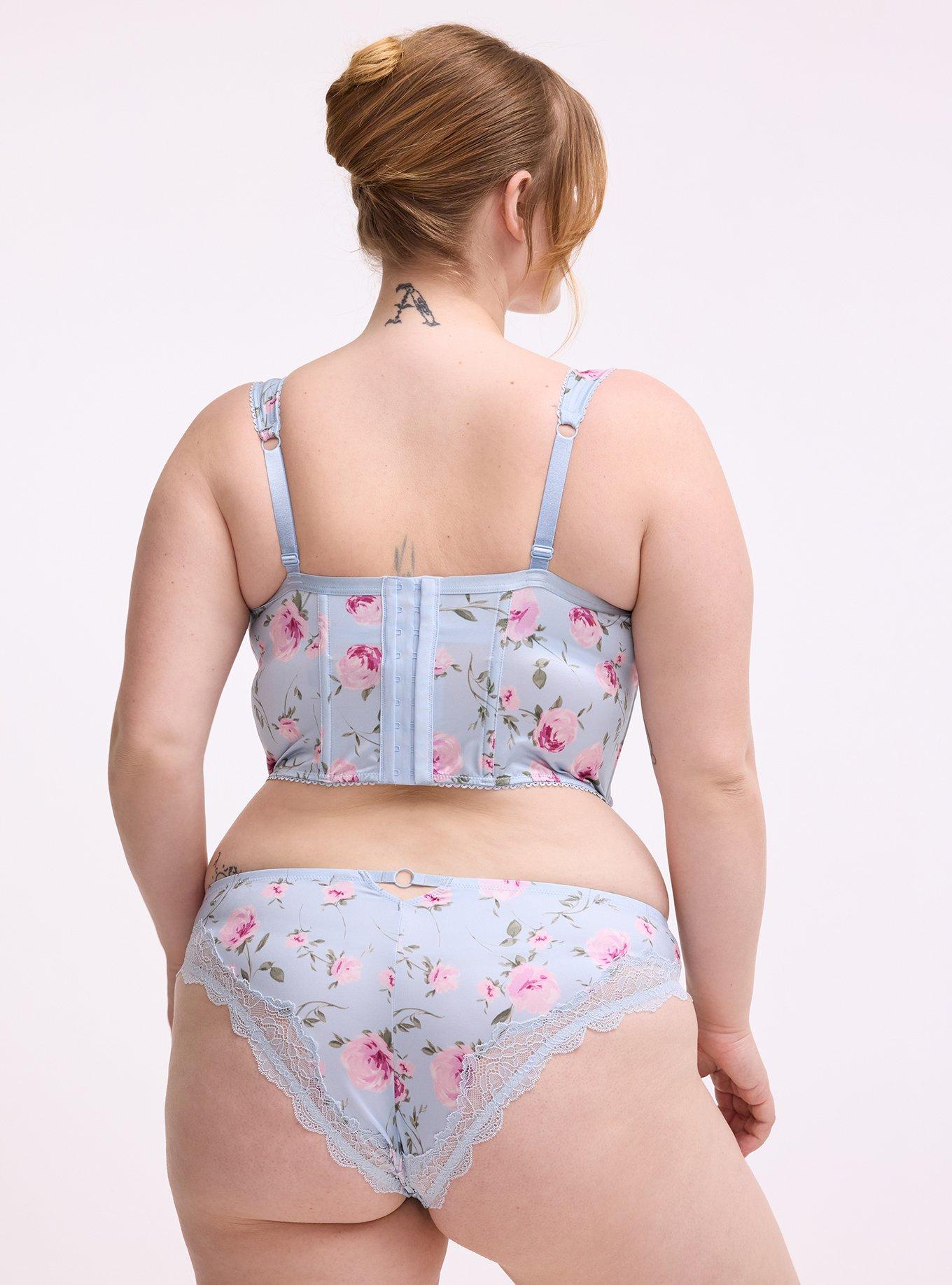 Printed Satin Bustier, ANTOINETTE FLORAL SKYWAY, alternate