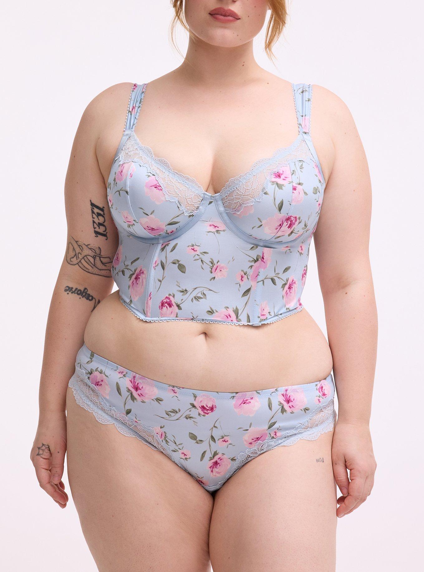 Printed Satin Bustier, ANTOINETTE FLORAL SKYWAY, alternate