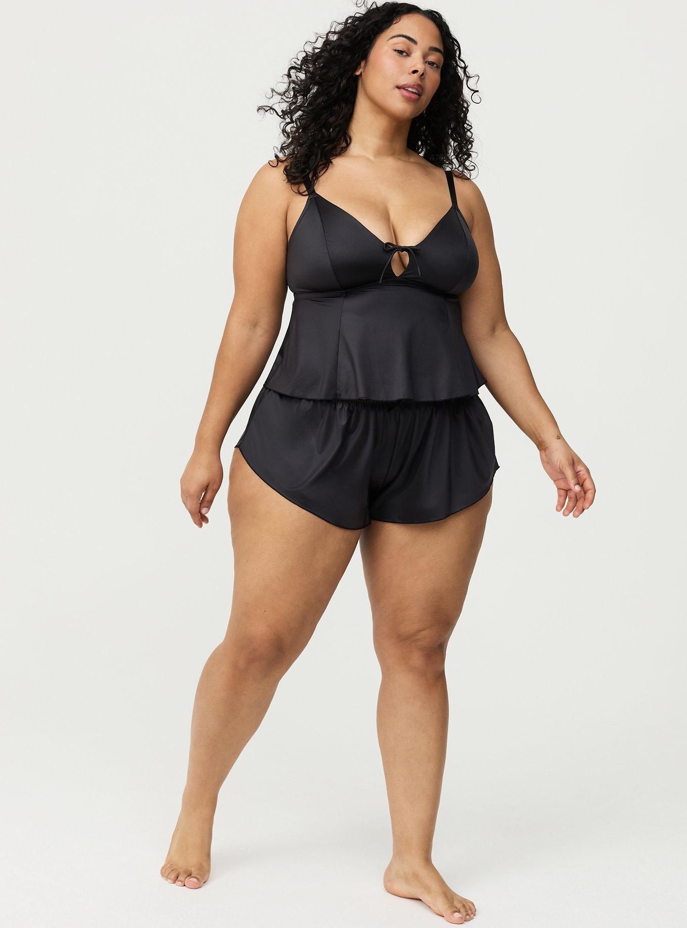 Shine High-Rise Ruffle Short, RICH BLACK, hi-res