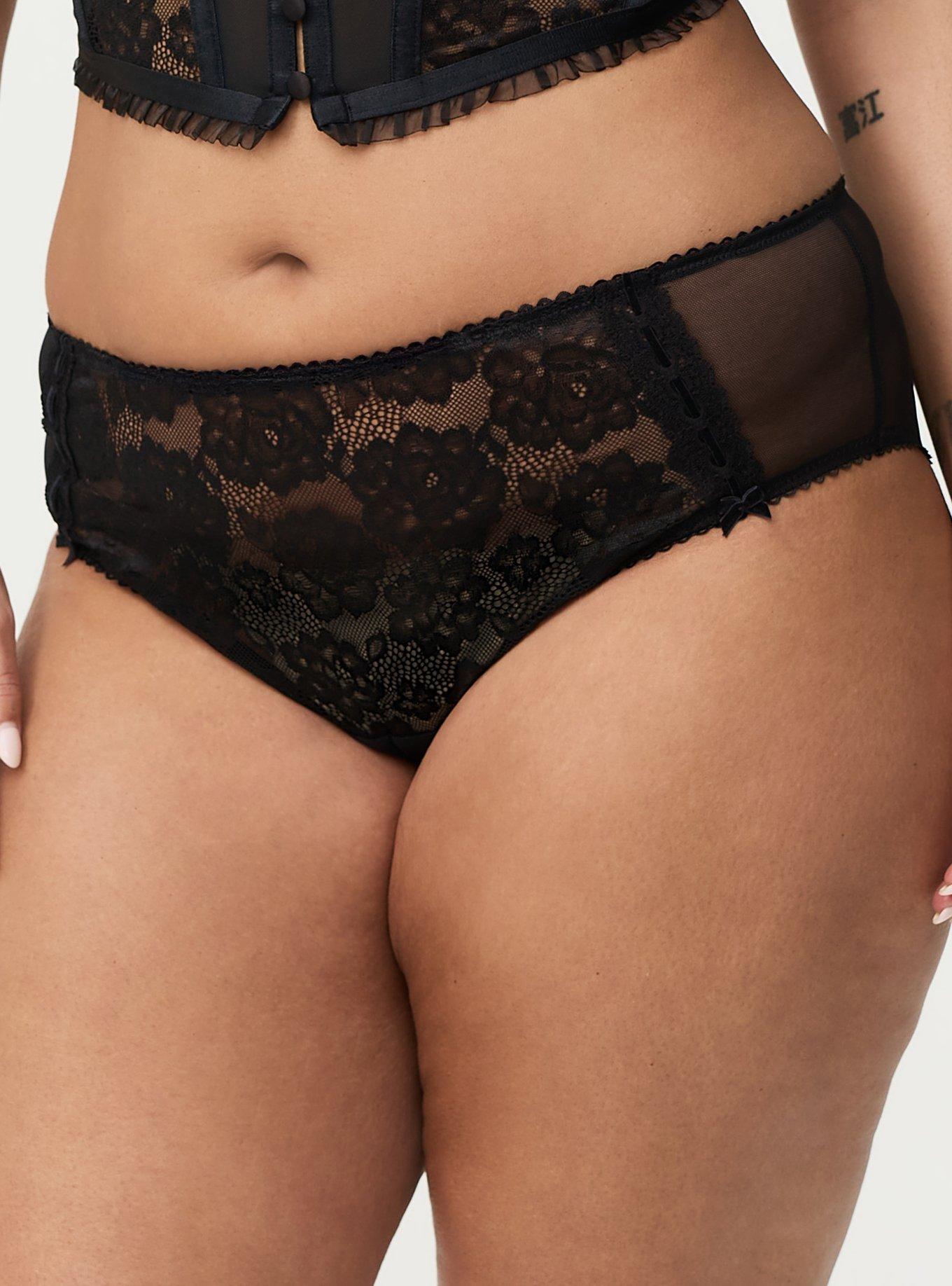 Demure Open Bum Cheeky Panty, RICH BLACK, alternate