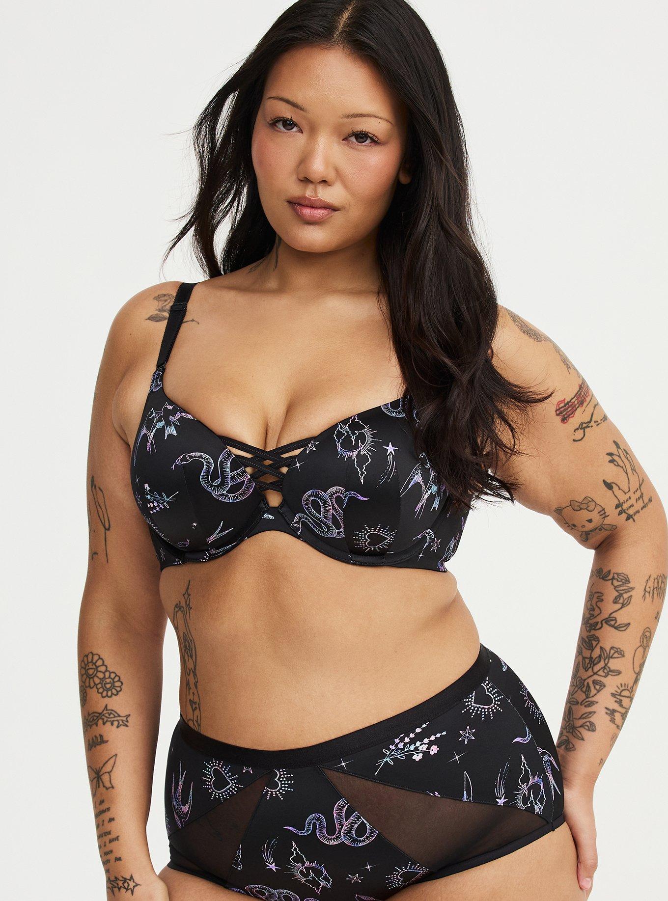 XO Plunge Push-Up Bra, GARDEN BLACK, hi-res