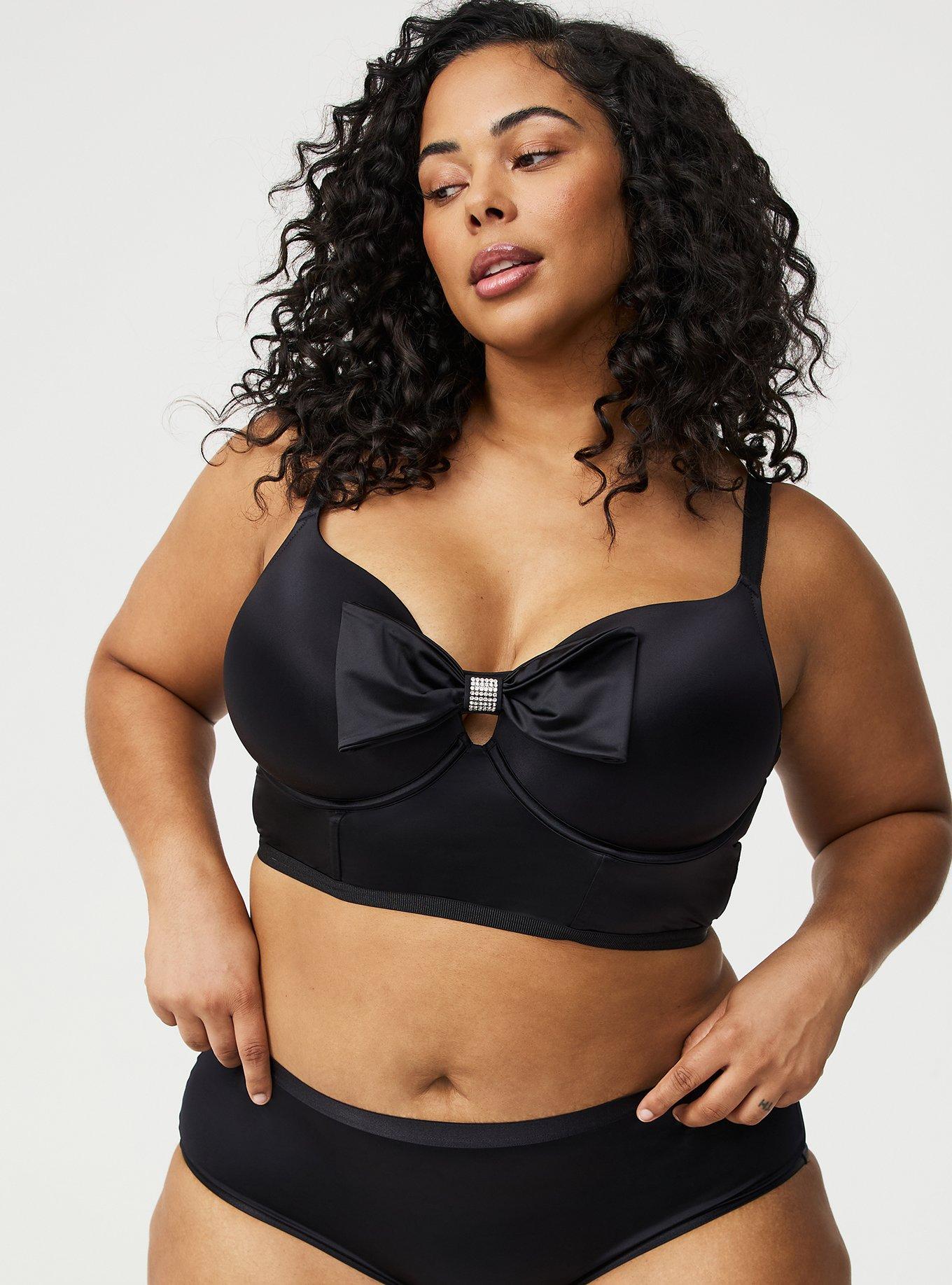 XO Plunge Push-Up Longline Bow Bra