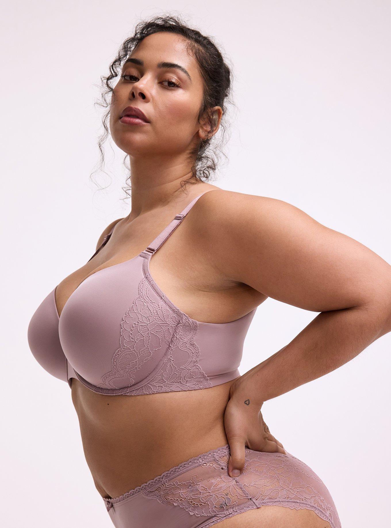 Perfect Coverage Lightly Lined Lace Bra, TOADSTOOL, alternate