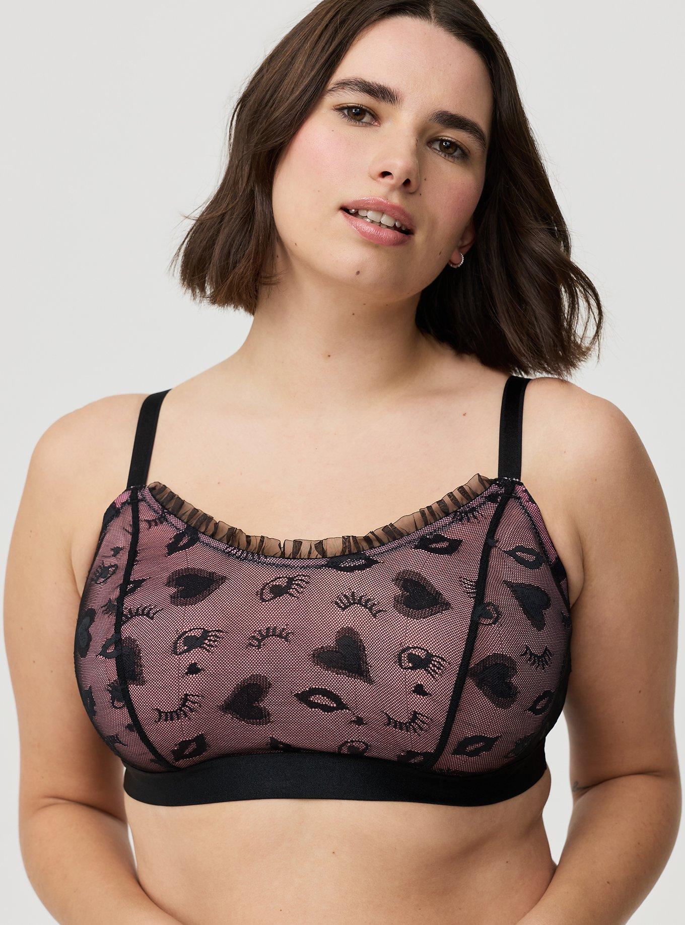 Unlined Kissy Wink Lace Sexy Scoop Bralette