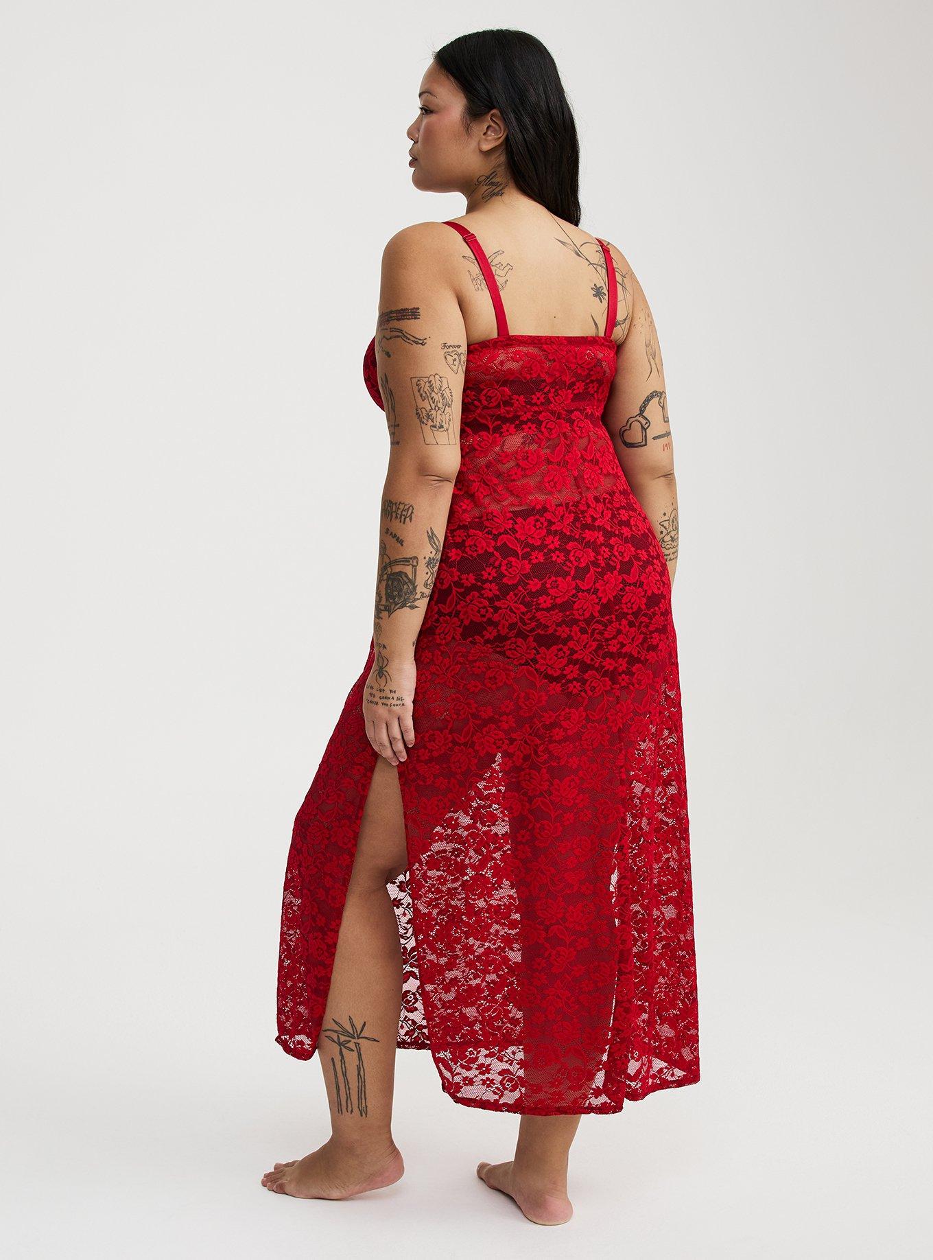 Strapless Lace Maxi Dress