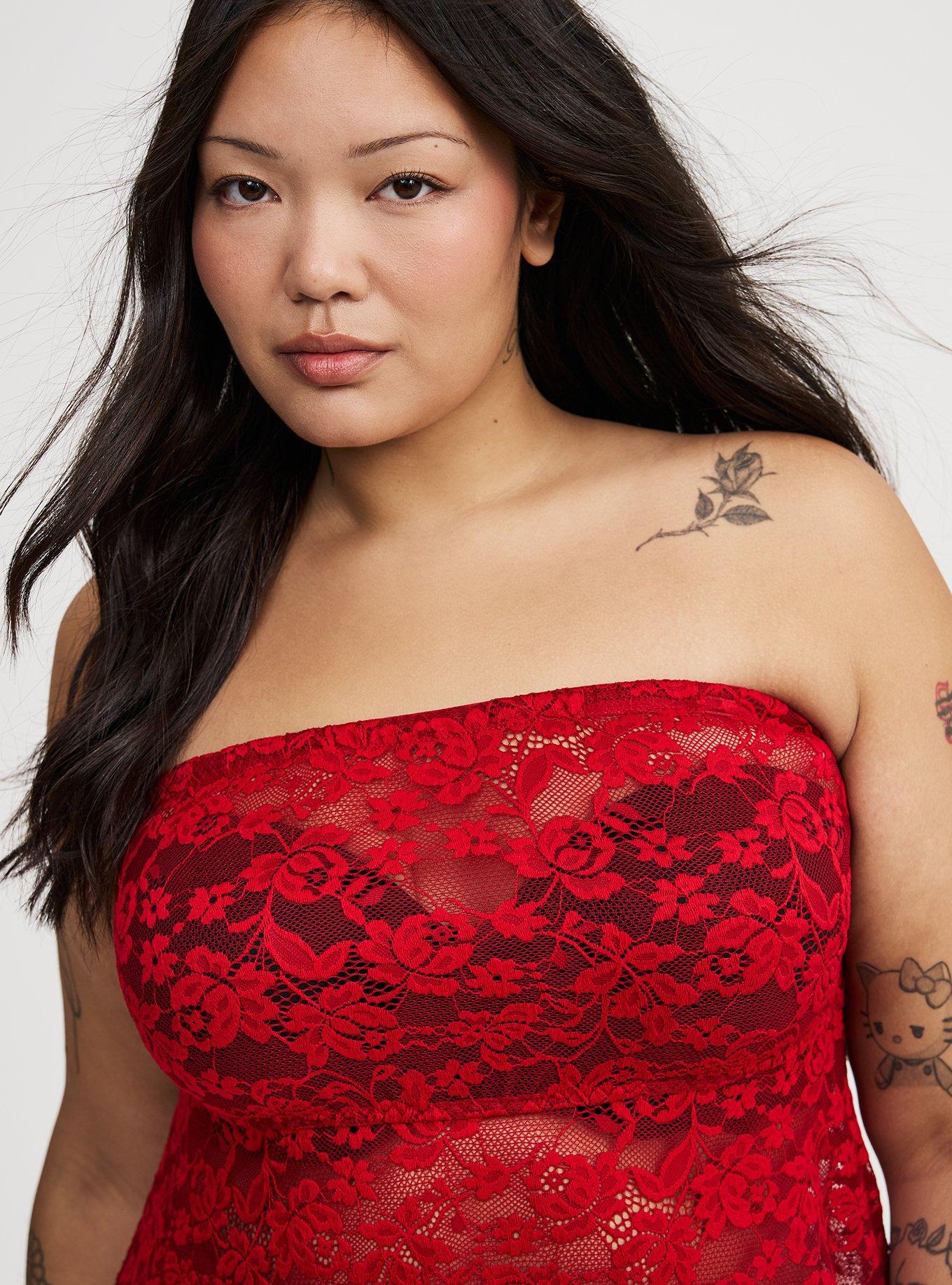 Strapless Lace Lingerie Maxi Dress