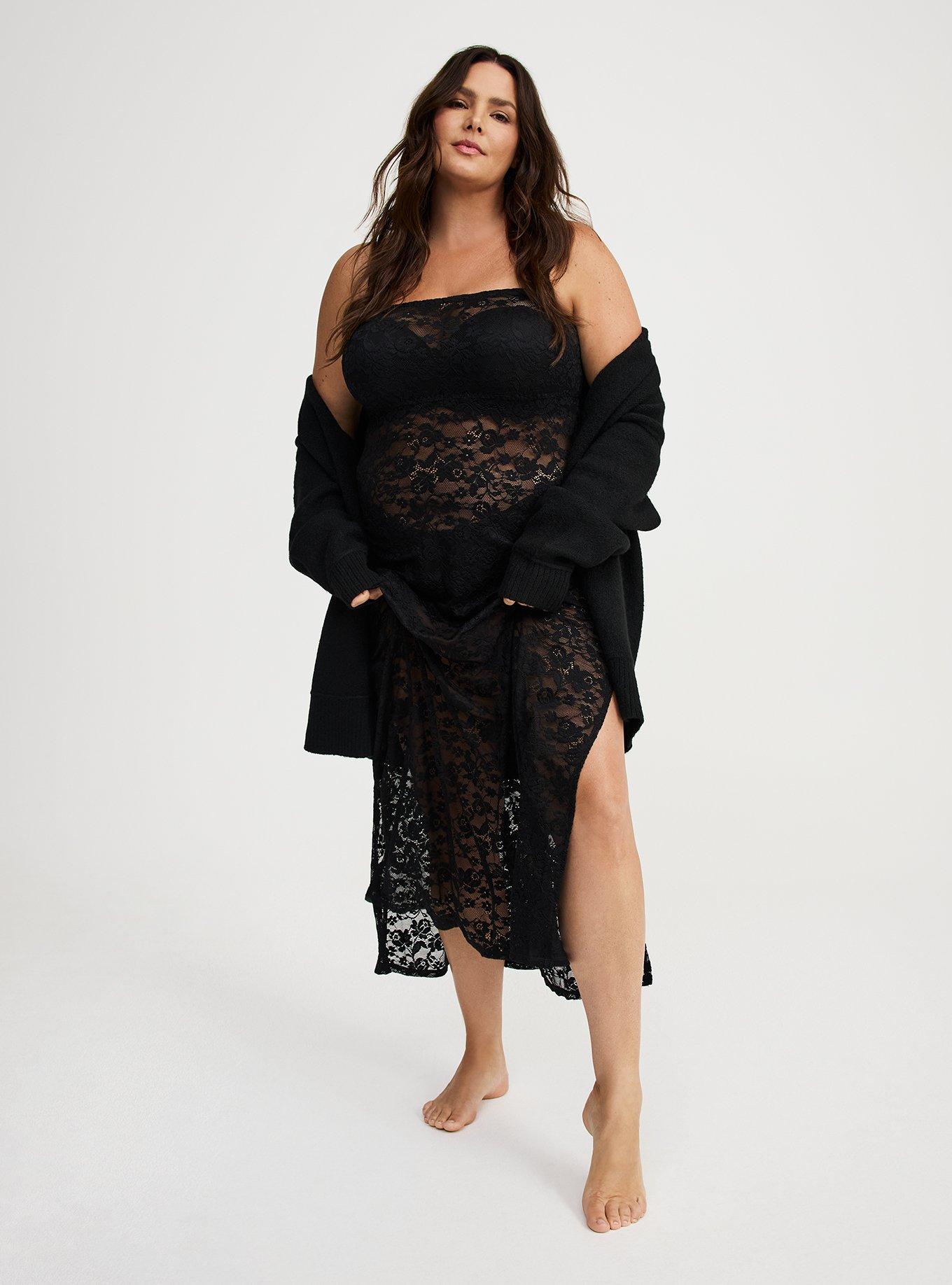 Strapless Lace Maxi Dress