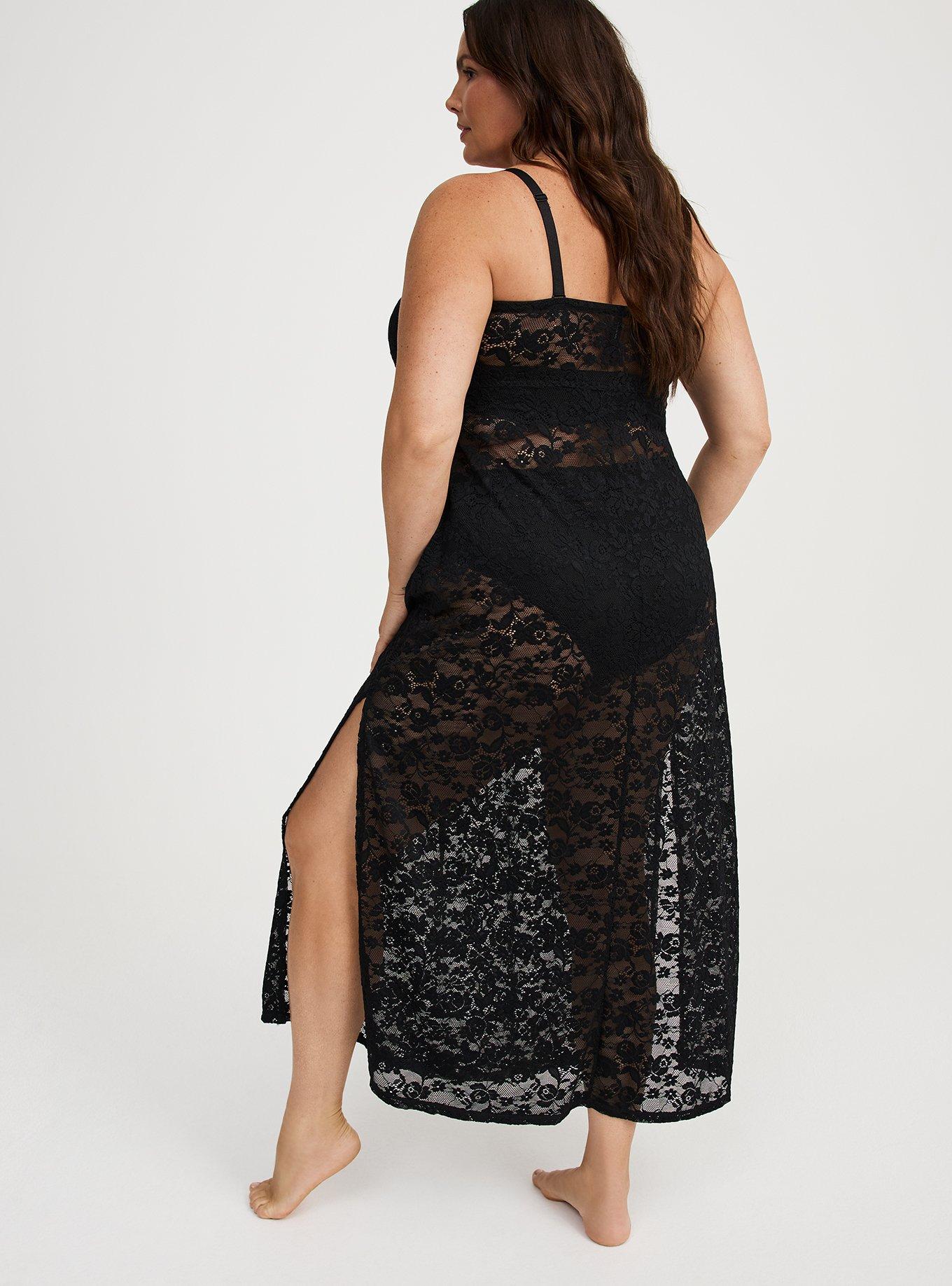 Strapless Lace Maxi Dress