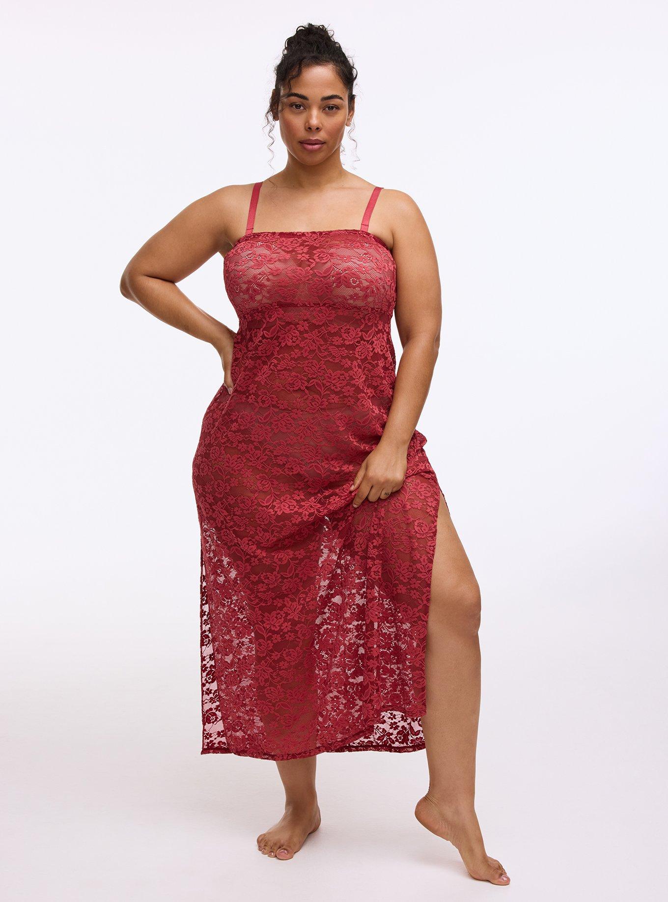 maxi dress lingerie See-through Lace Dress