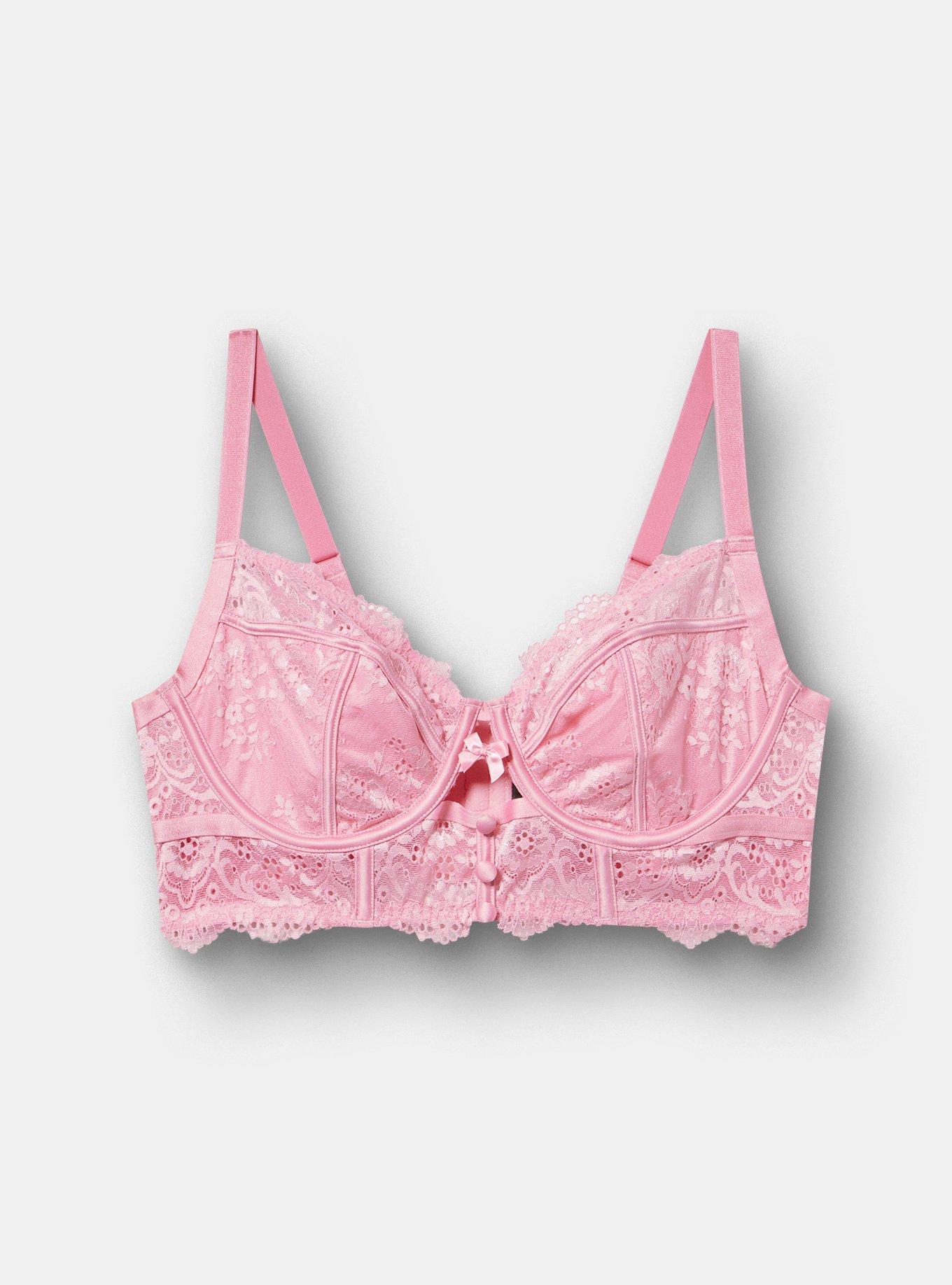 Demure Longline Lace Underwire Bra, SEA PINK, hi-res