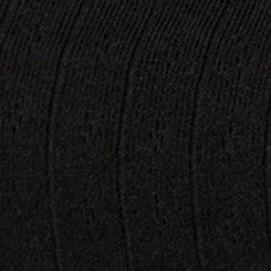 Plus Size Pointelle Square Neck Lace Trim Tank, DEEP BLACK, swatch