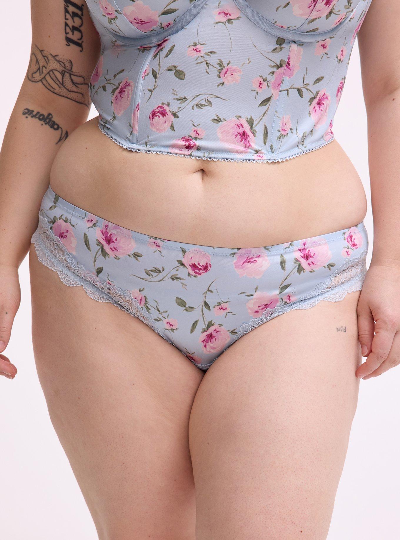Printed Satin Tanga, ANTOINETTE FLORAL SKYWAY, alternate