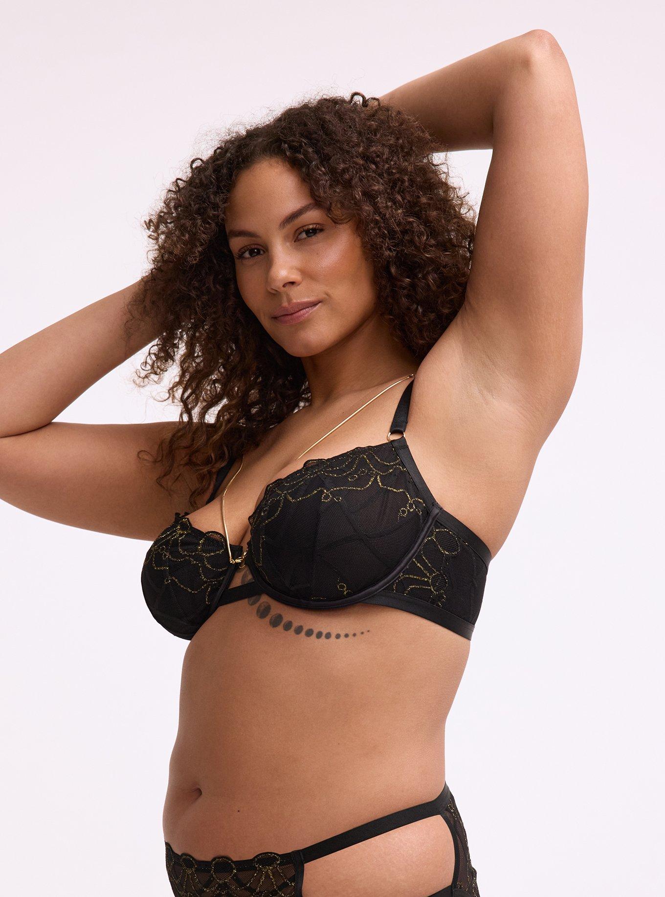 Mob Wife Chain Underwire Bra, RICH BLACK, alternate