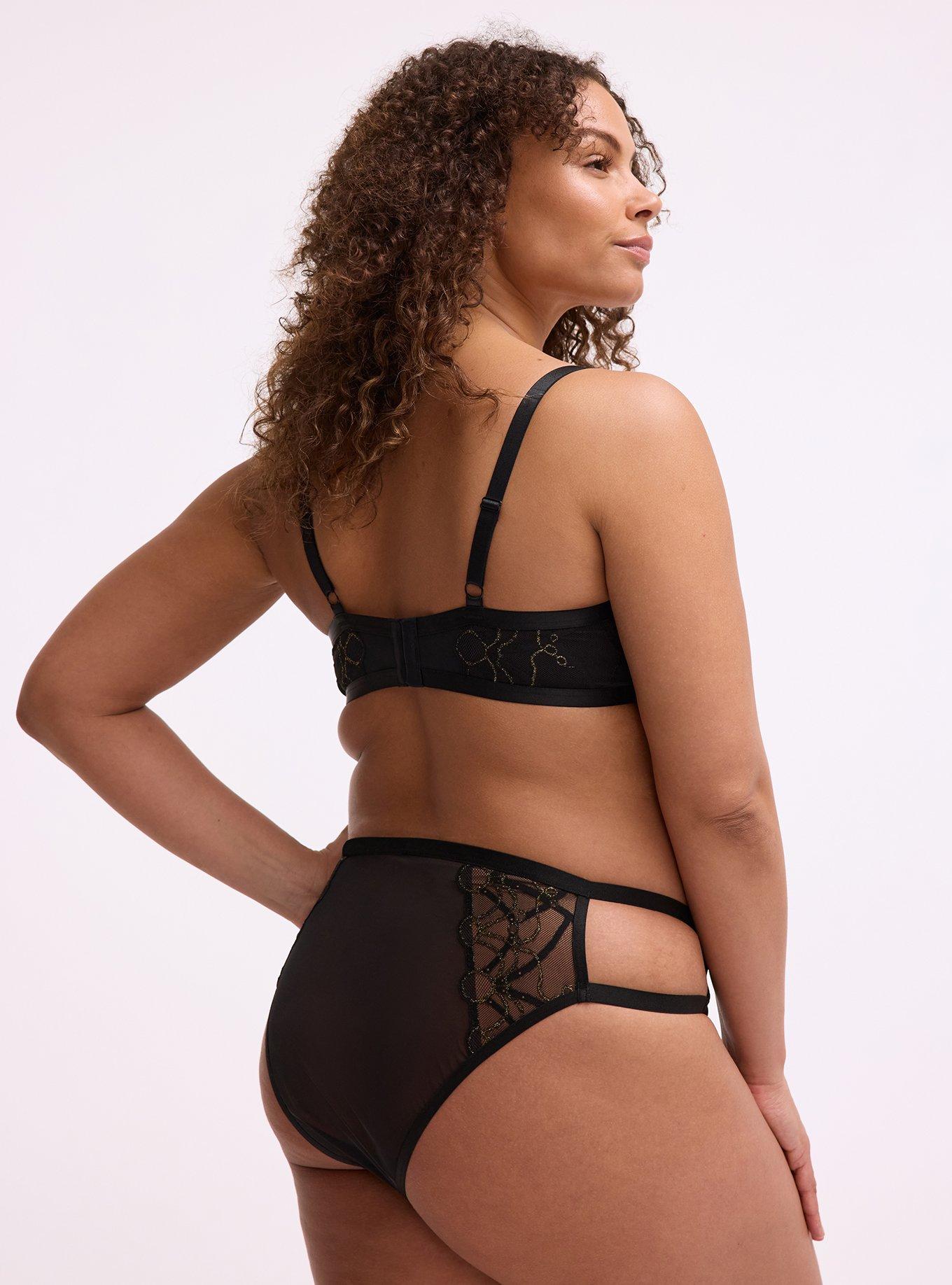 Mob Wife Chain Underwire Bra, RICH BLACK, alternate